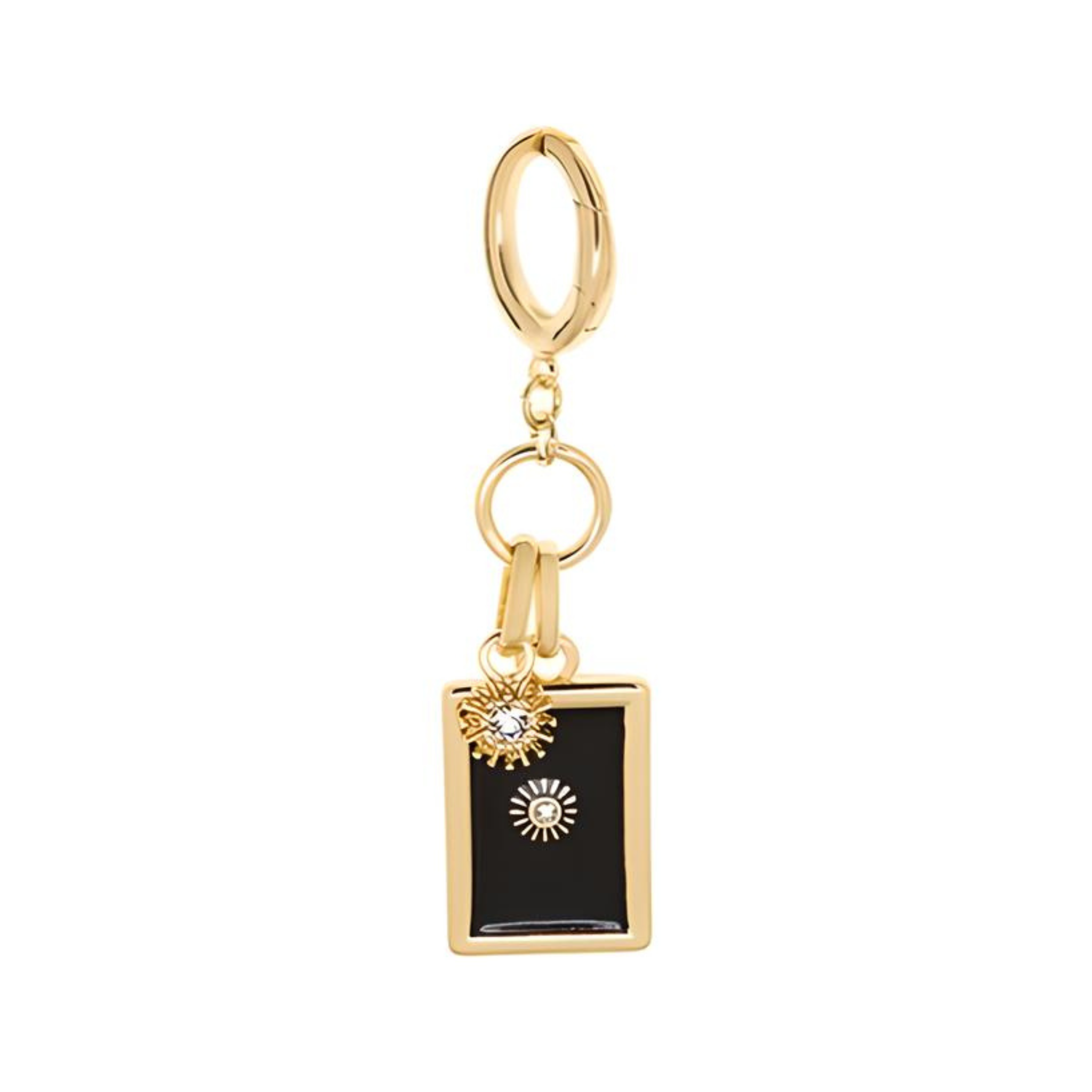 Enamel Rectangle Drop Charm with Mini Starburst