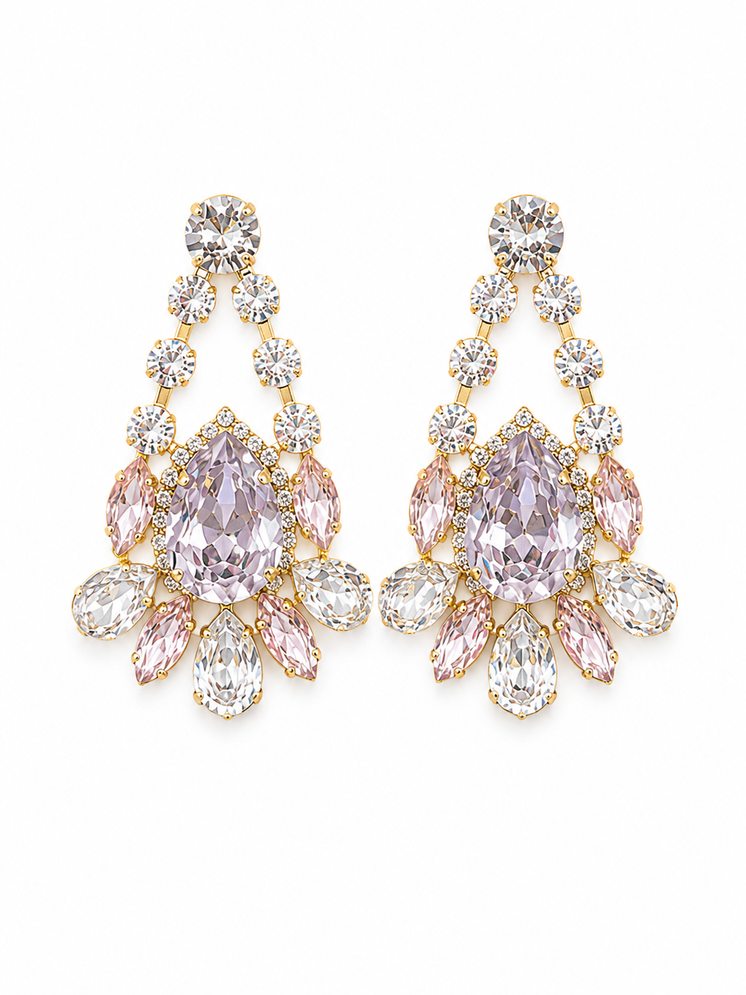 Blush Crystal Drop Earrings