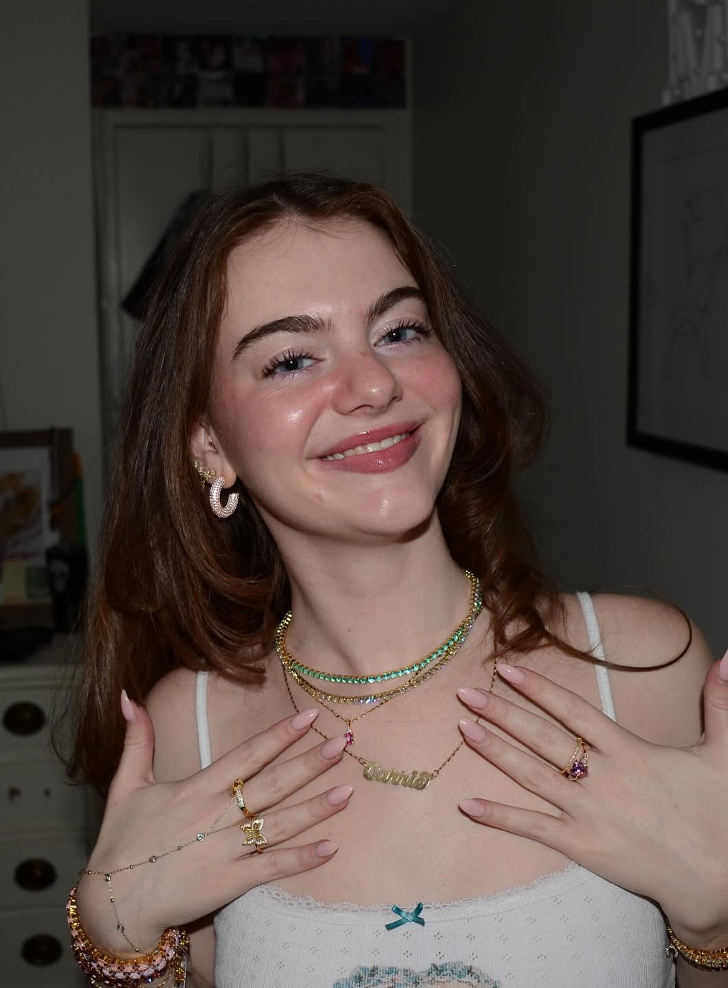 Colored tennis necklace