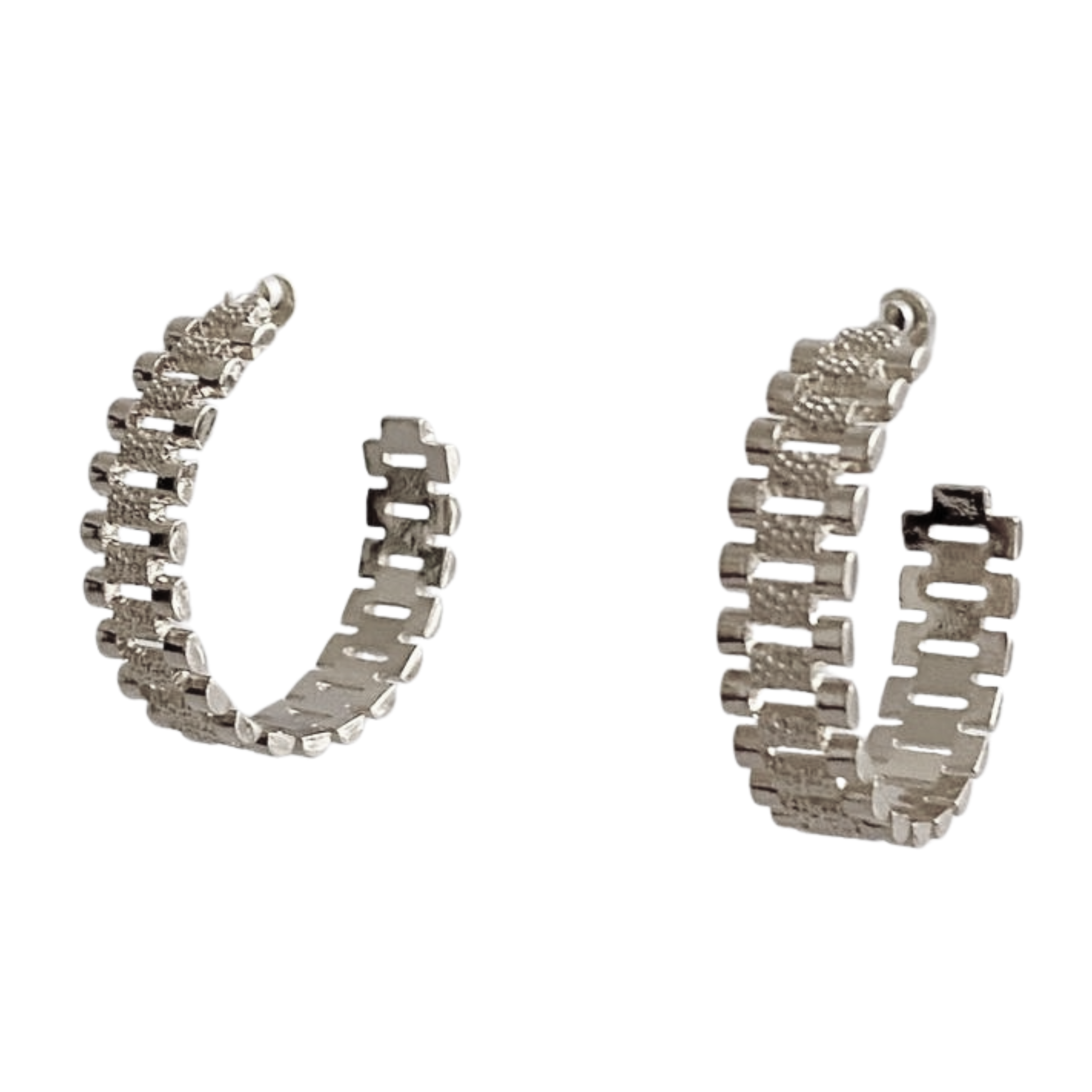 Golden Watch Band Hoop Earrings