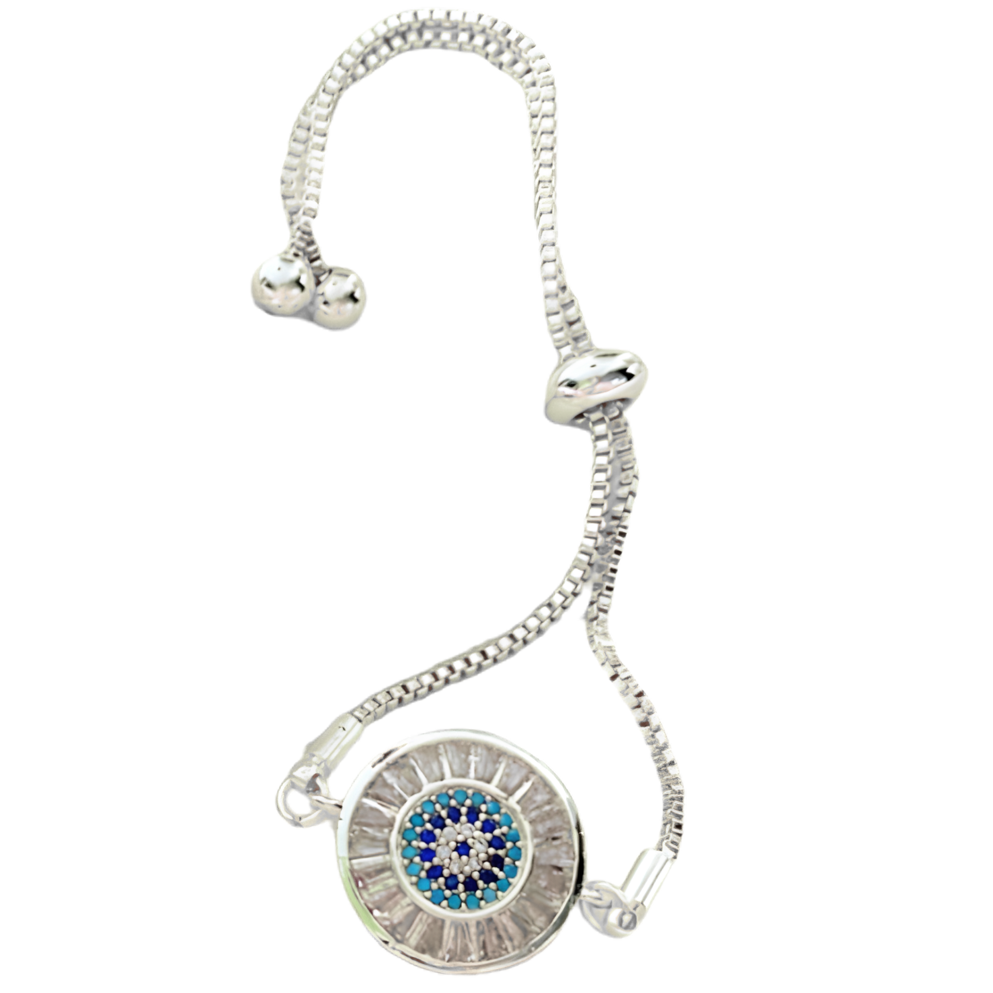 Cubic Zirconia Evil Eye Bracelet,Baguette Bracelet