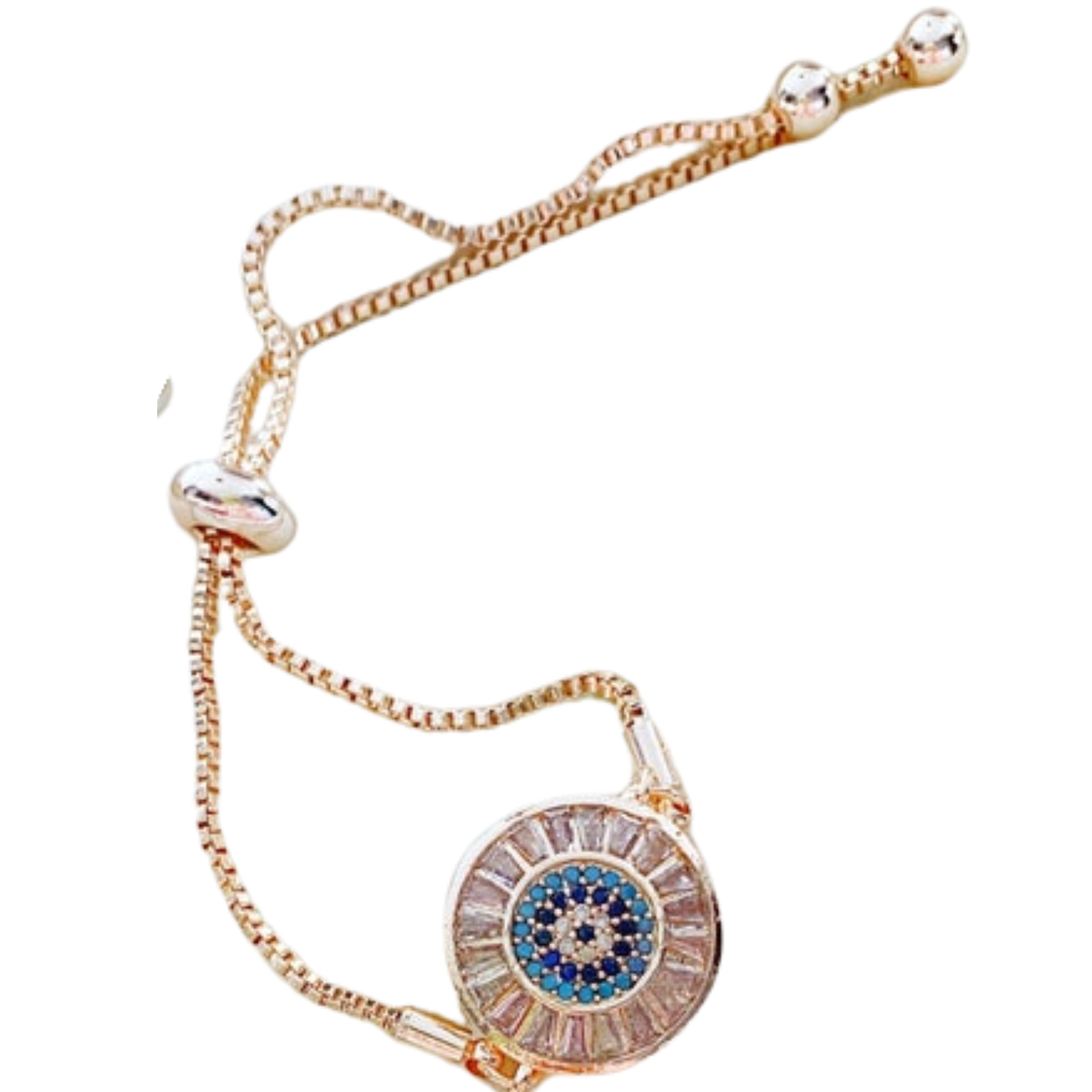 Cubic Zirconia Evil Eye Bracelet,Baguette Bracelet