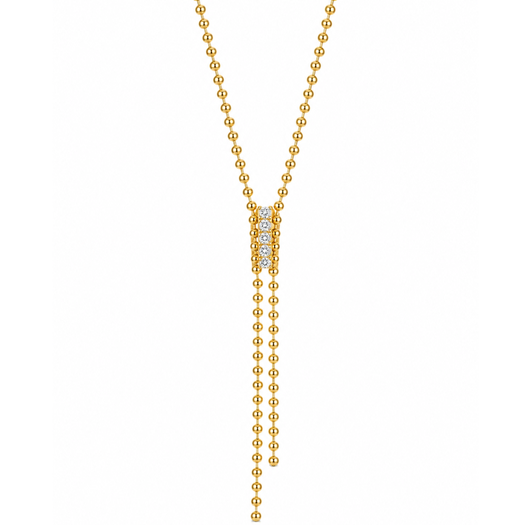 Ball chain lariat necklace