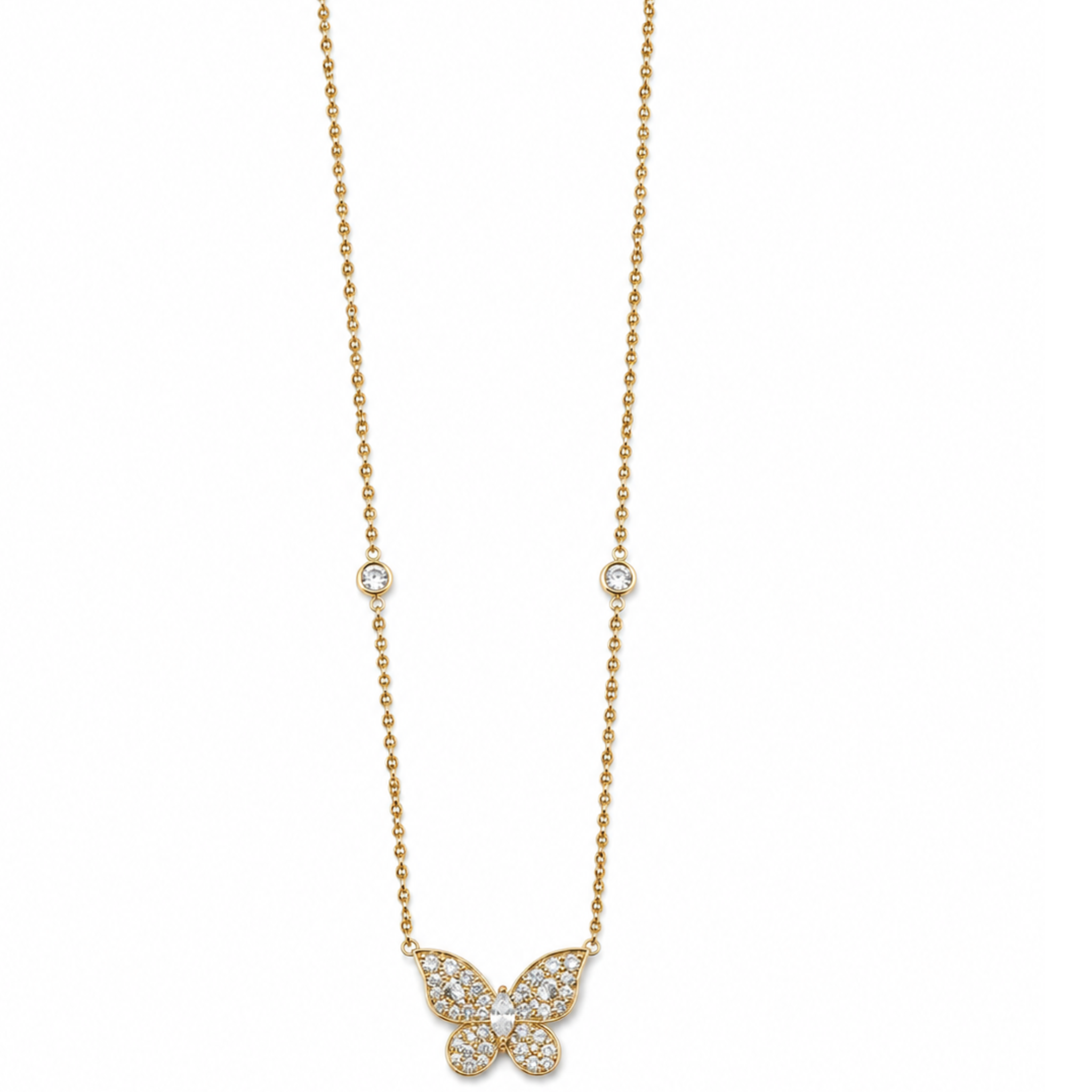 Baby butterfly cz necklace