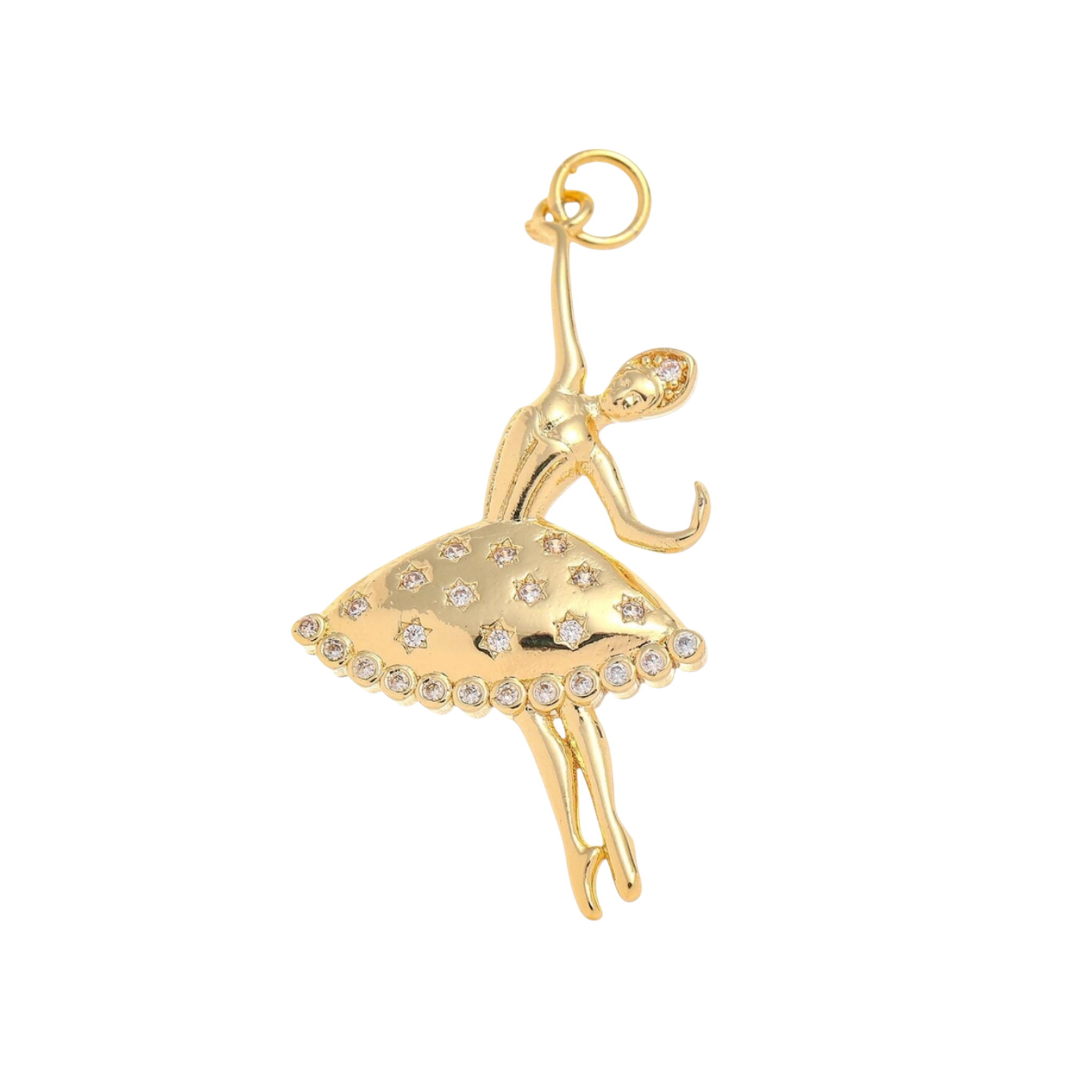 Gold Ballerina Figurine Charm