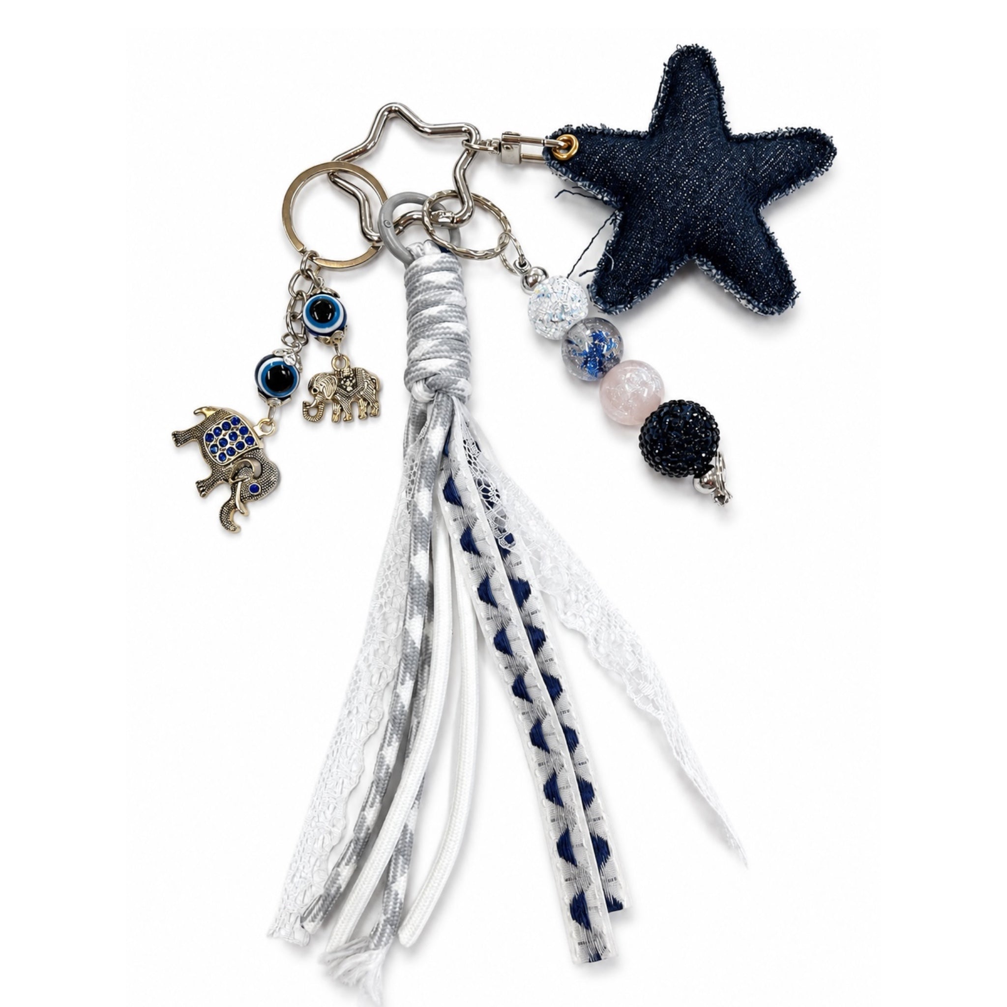 Denim Star Bag Charm