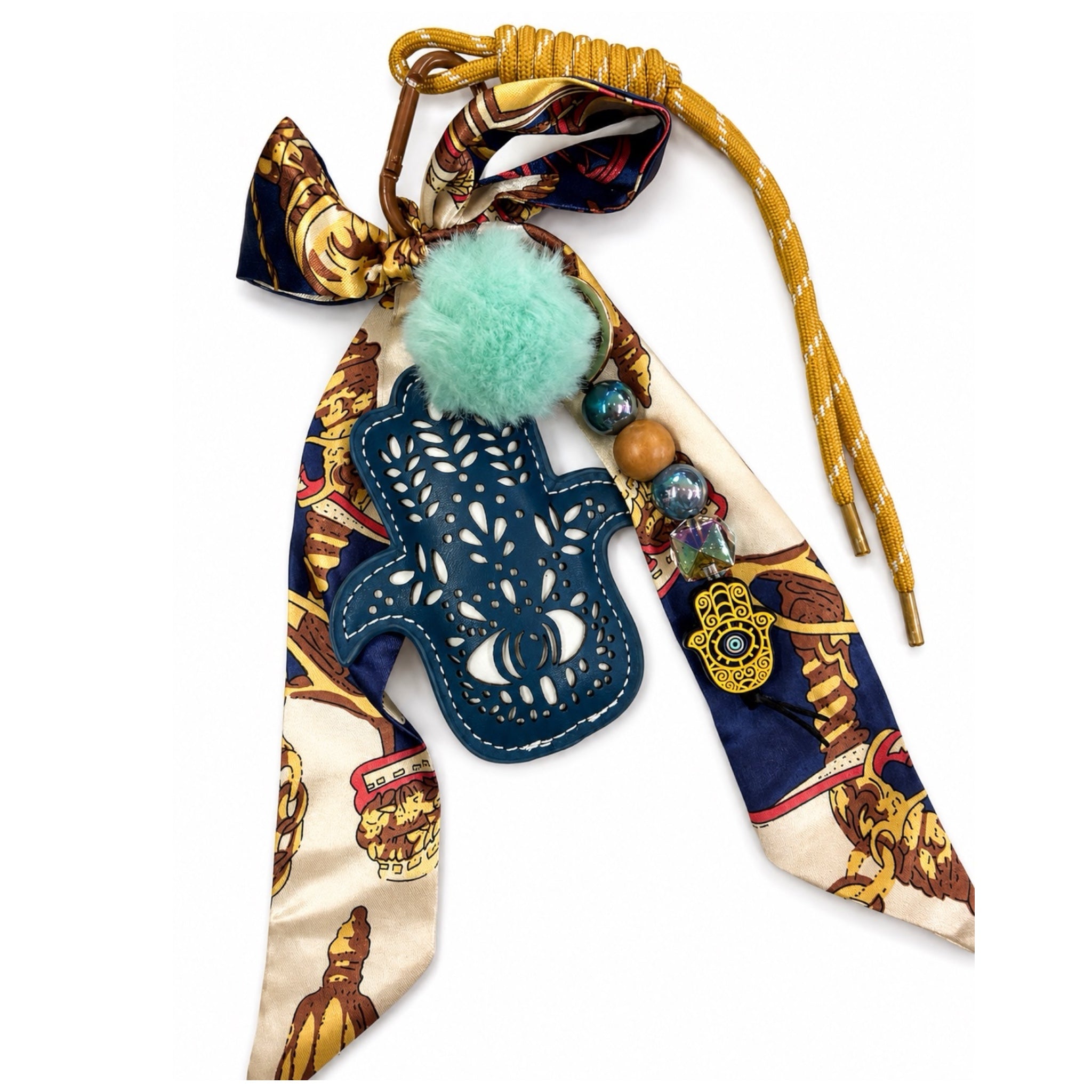 Leather Hamsa Bag Charm