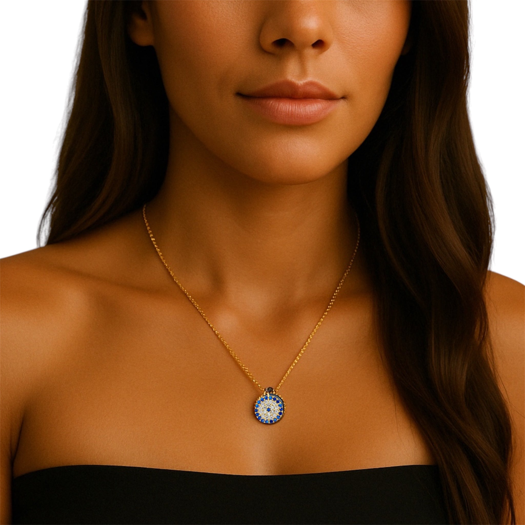 Sterling CZ Evil Eye Necklace