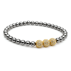 silver beads gold shambla balls