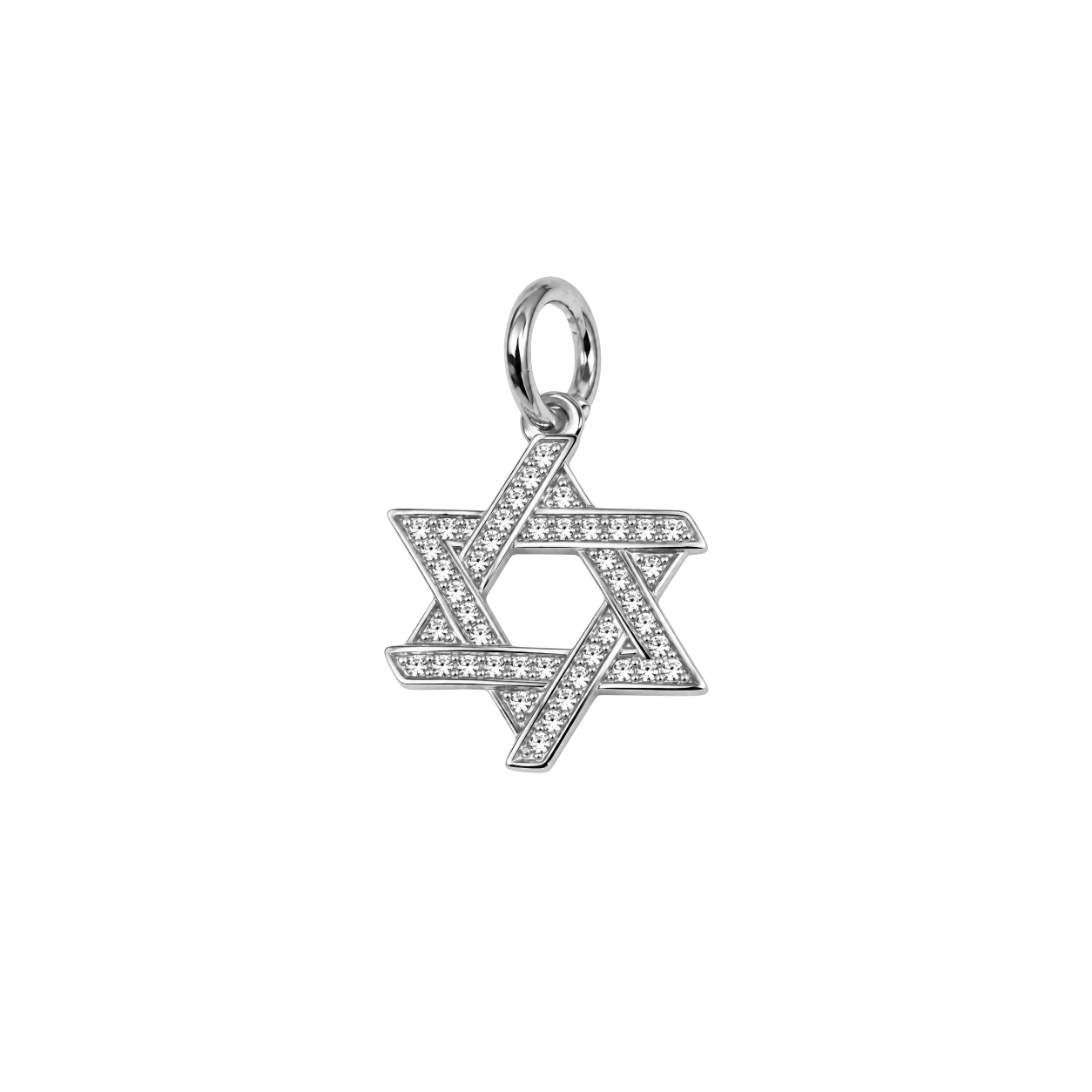 Medium Size Cz Star of David Charm