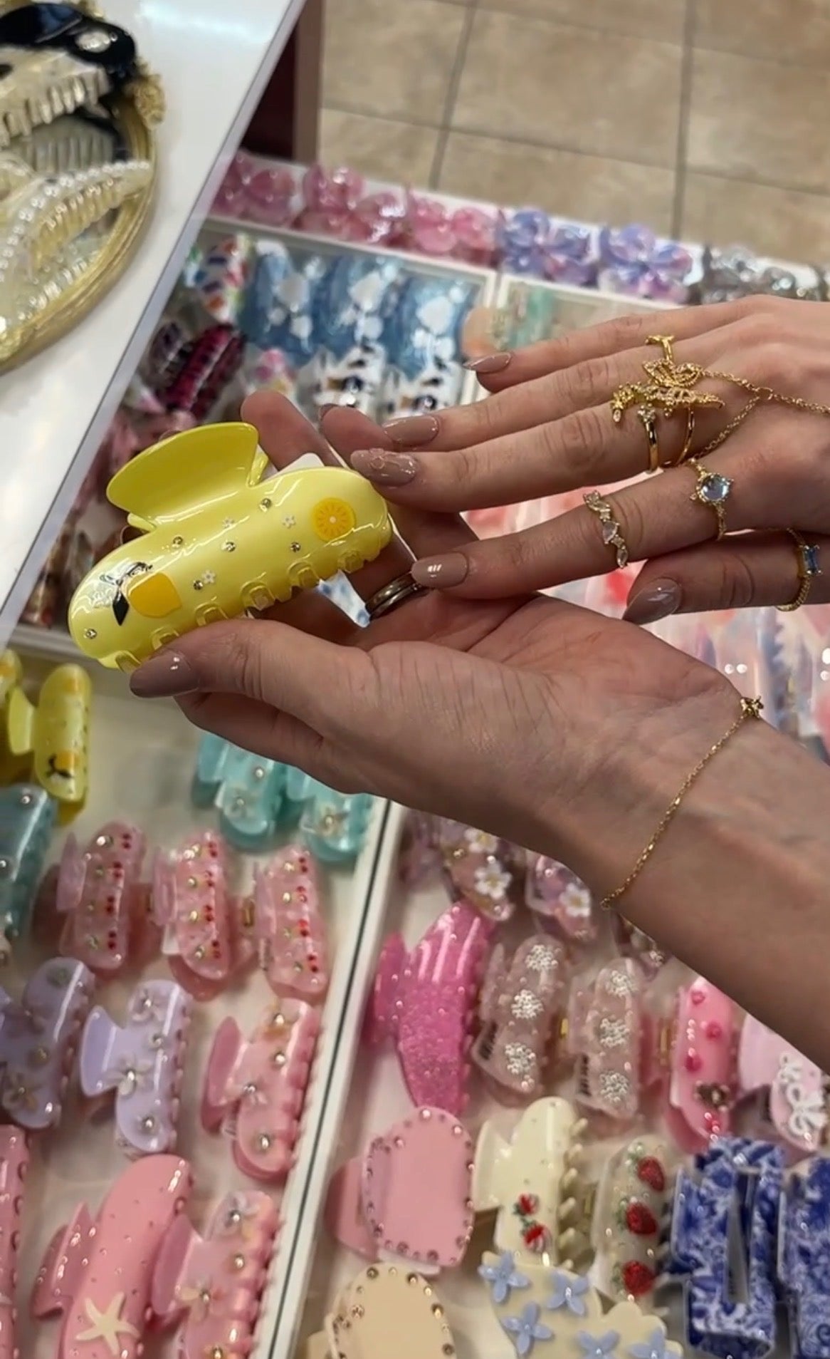 Yellow Lemon Clip hair accessory from private label, featuring a bright lemon design and secure clip for styling hair.