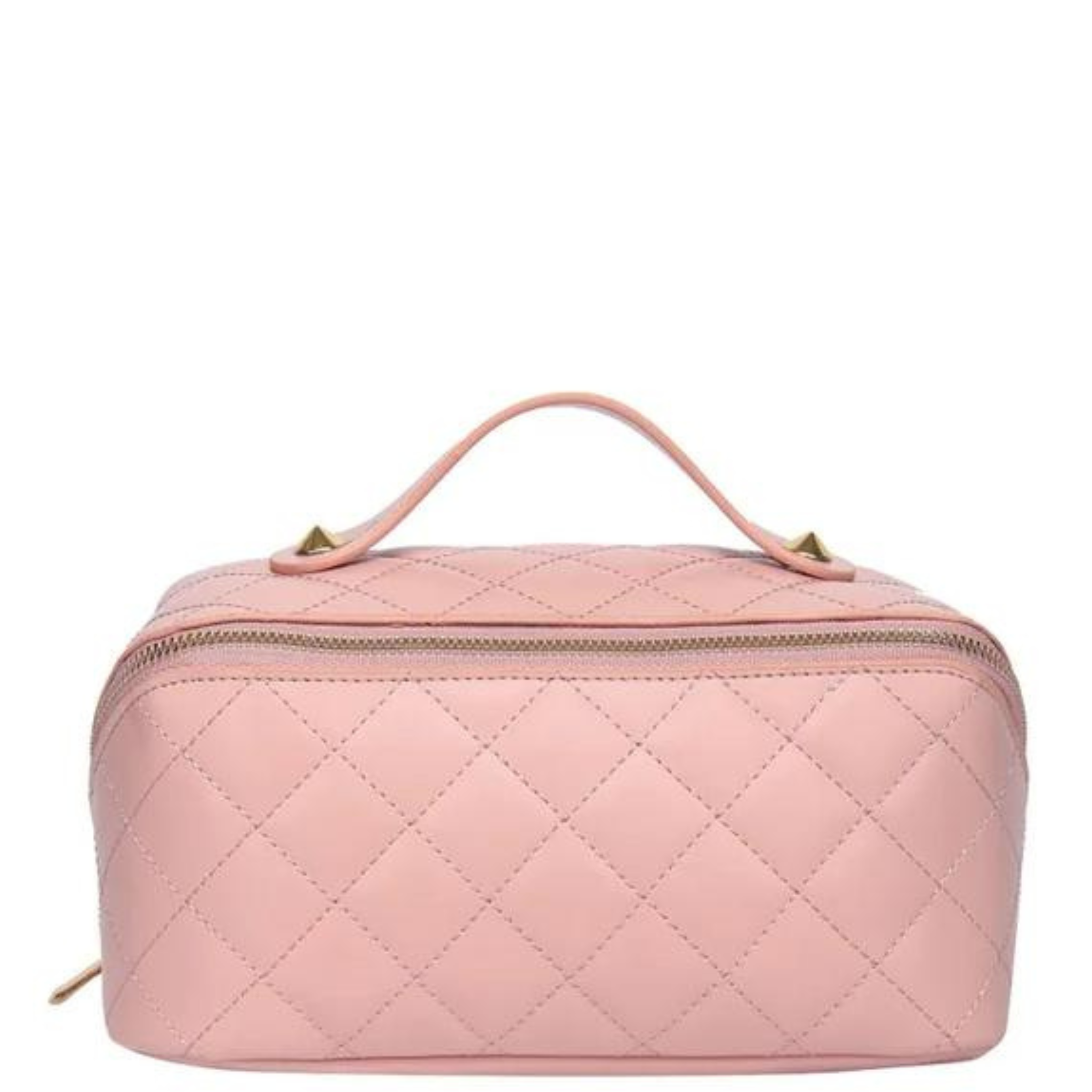 Large Makeup Bag Quilted Pattern Pu Leather