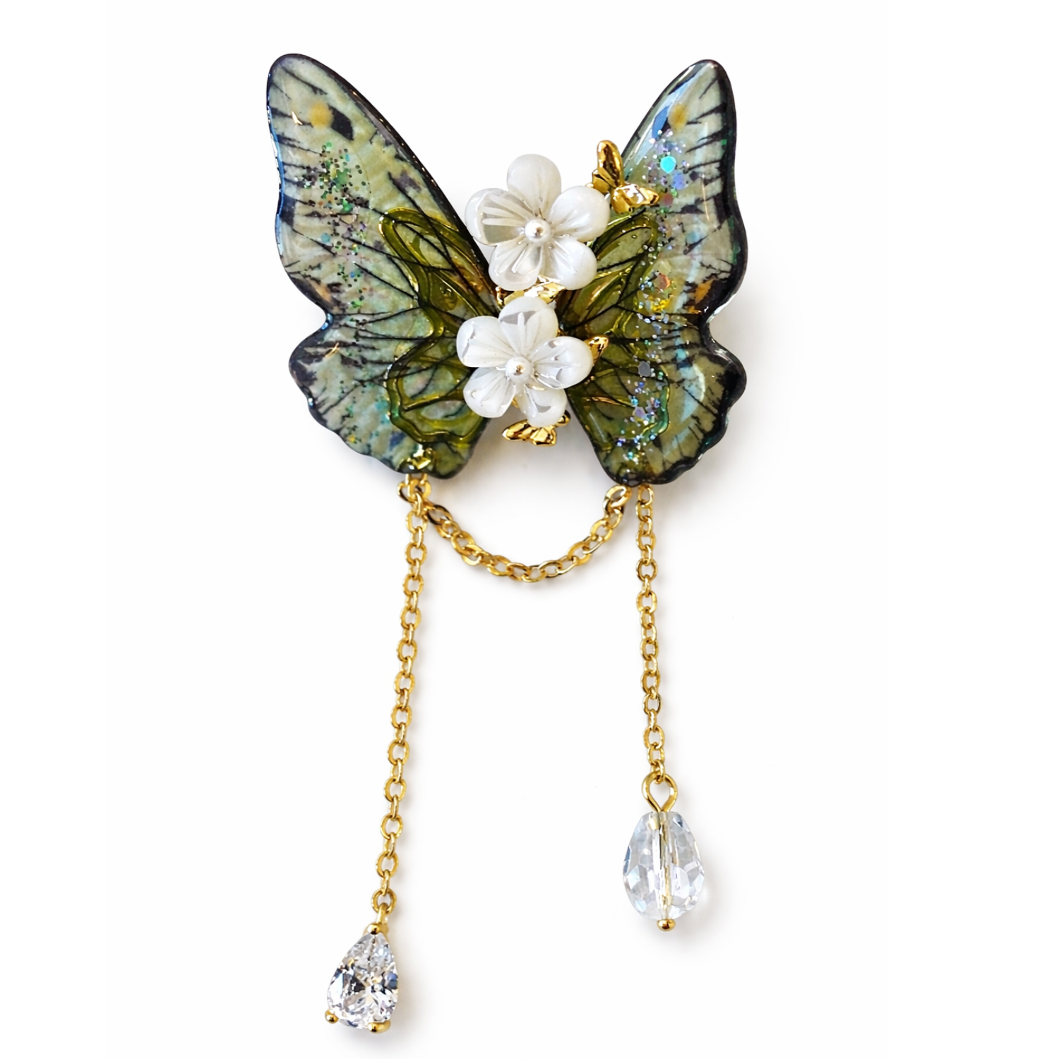 🦋 Enchanted Butterfly Chain Brooch