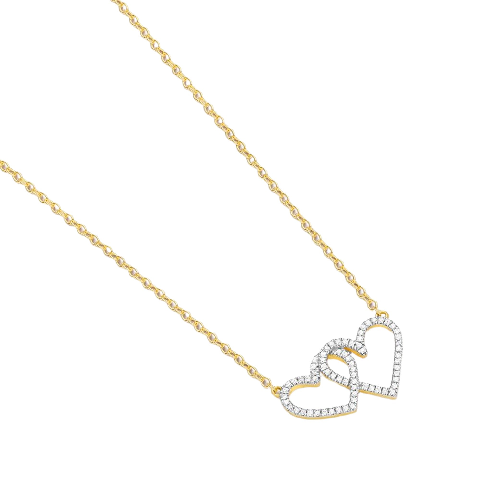 Two hearts pendant necklace