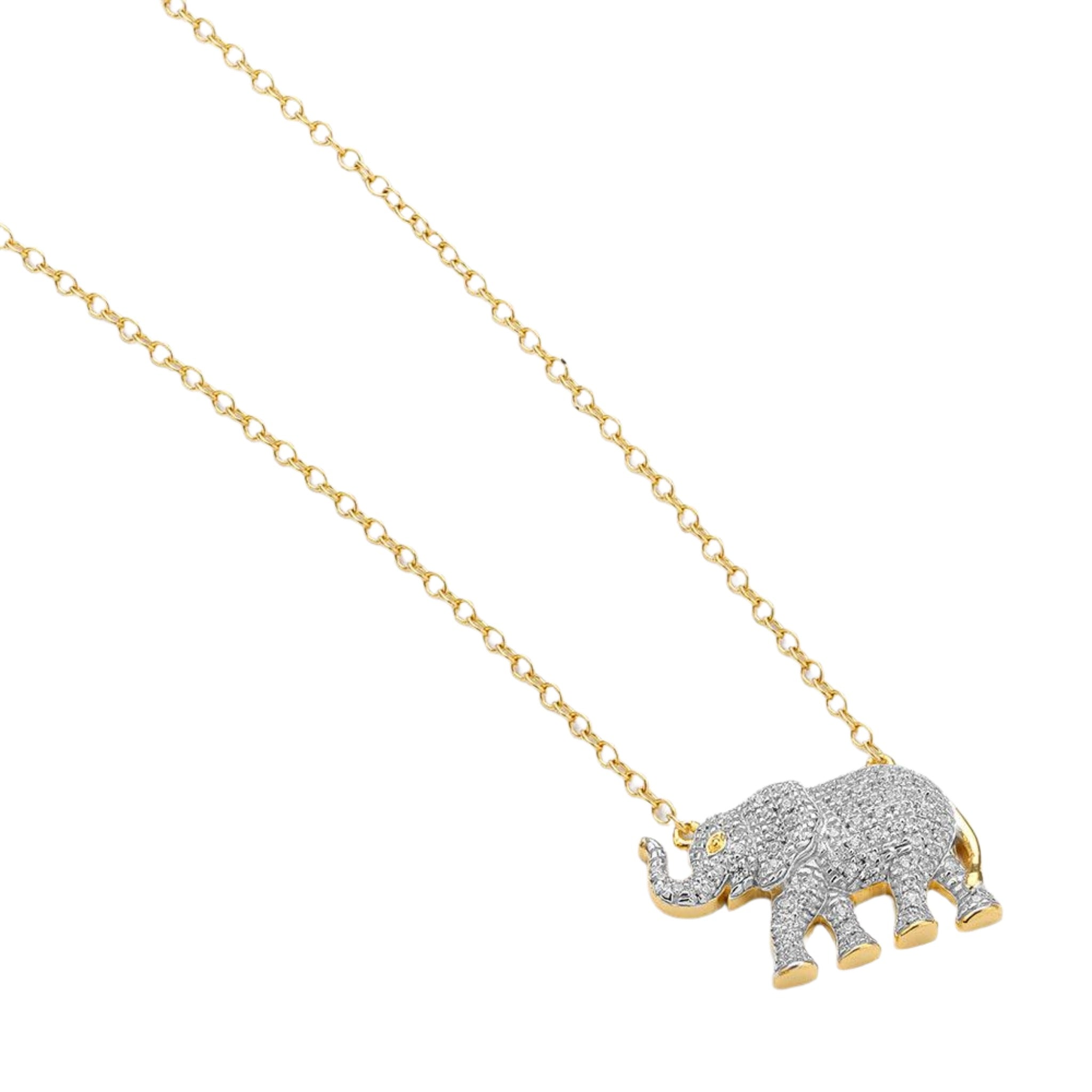 Trunk up elephant pendant necklace