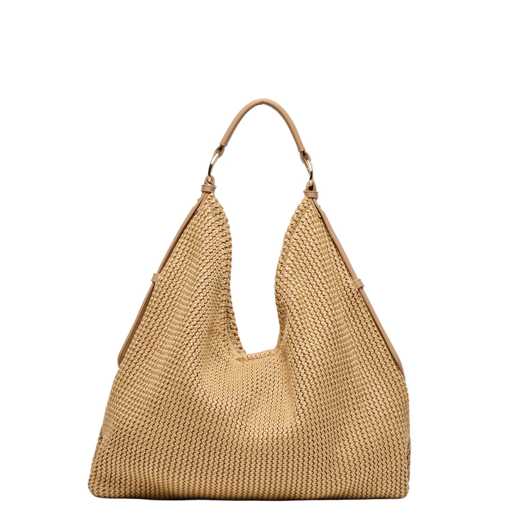 Dolce Vita Miriel Tote bag made of natural raffia with woven texture and sturdy handles, perfect for casual or beach outings.
