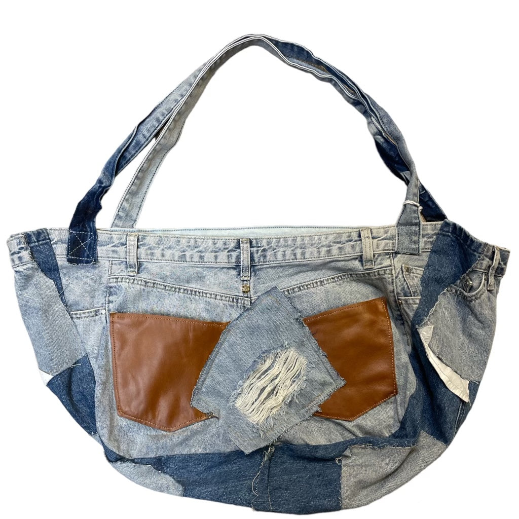 Patchwork Denim & Leather XL Tote