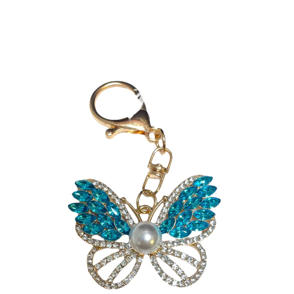 Butterfly Crystal & Pearl Keychain / Bag Charm