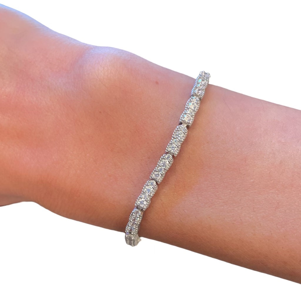 Classic Sterling Silver Pave Tennis Bracelet