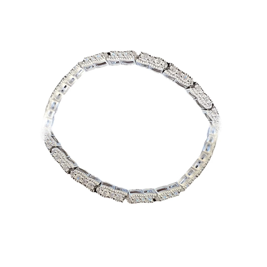 Classic Sterling Silver Pave Tennis Bracelet