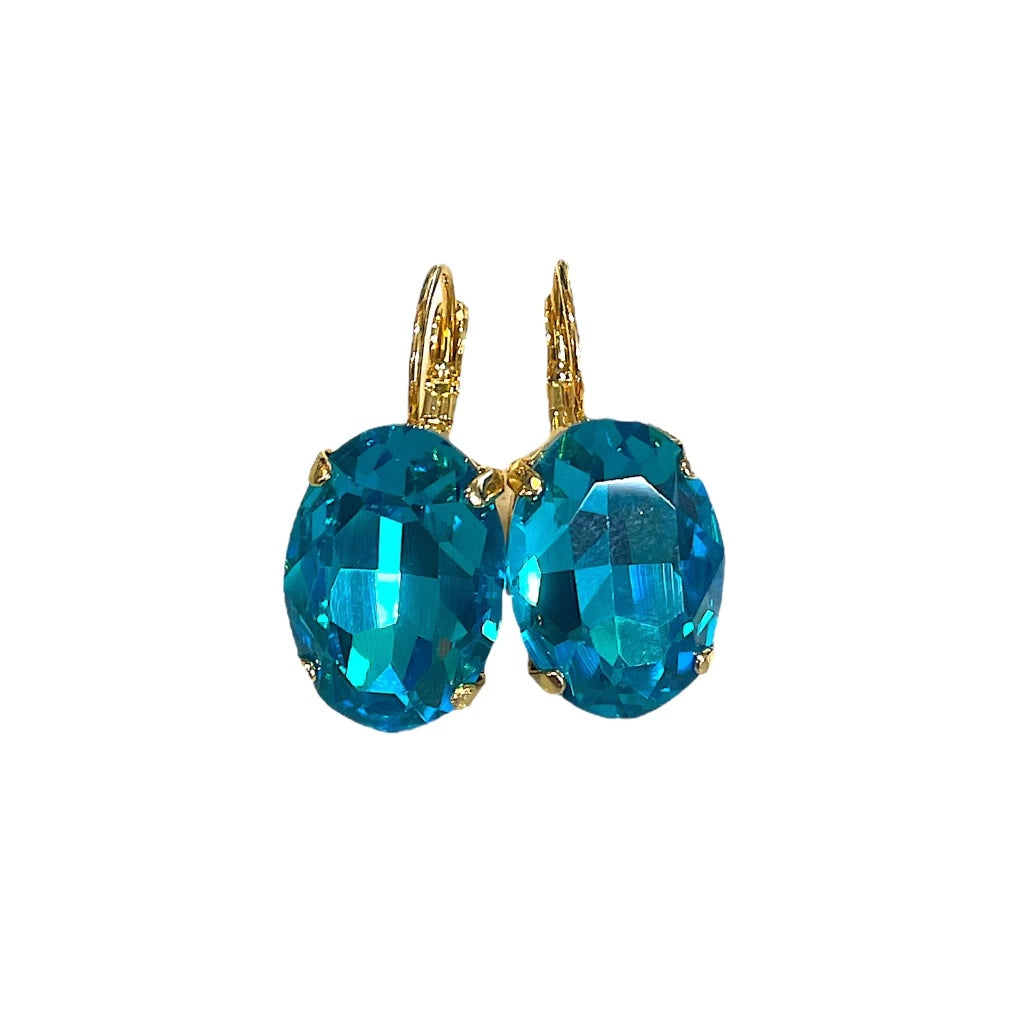 Ocean Dreams Oval Crystal Drop Earrings