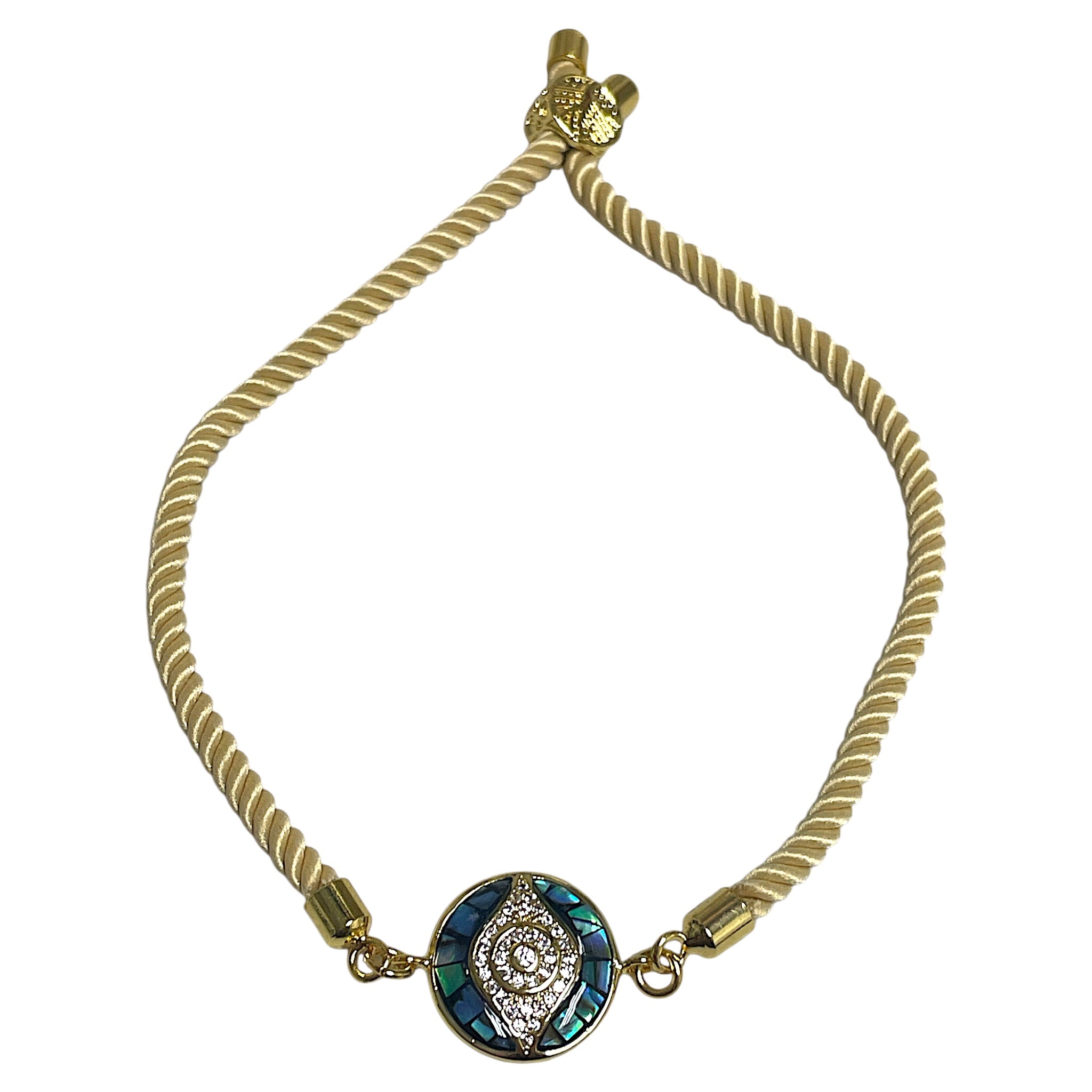 Brenda Perruzza Jewelry rope pulley bracelet with woven design and adjustable cord, stylish accessory for everyday wear.