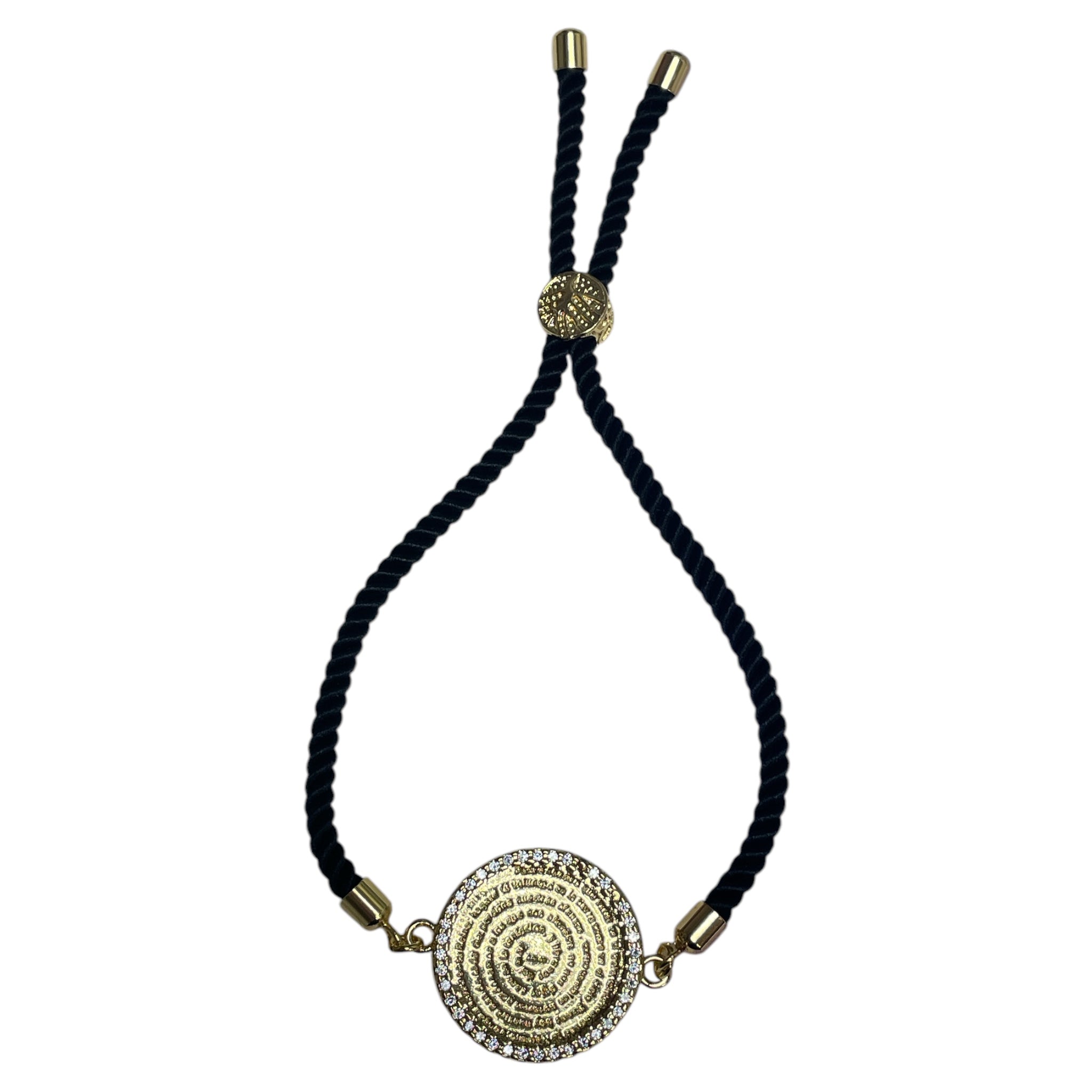 Brenda Perruzza Jewelry rope pulley bracelet with adjustable cord and metallic accents, stylish and casual accessory.