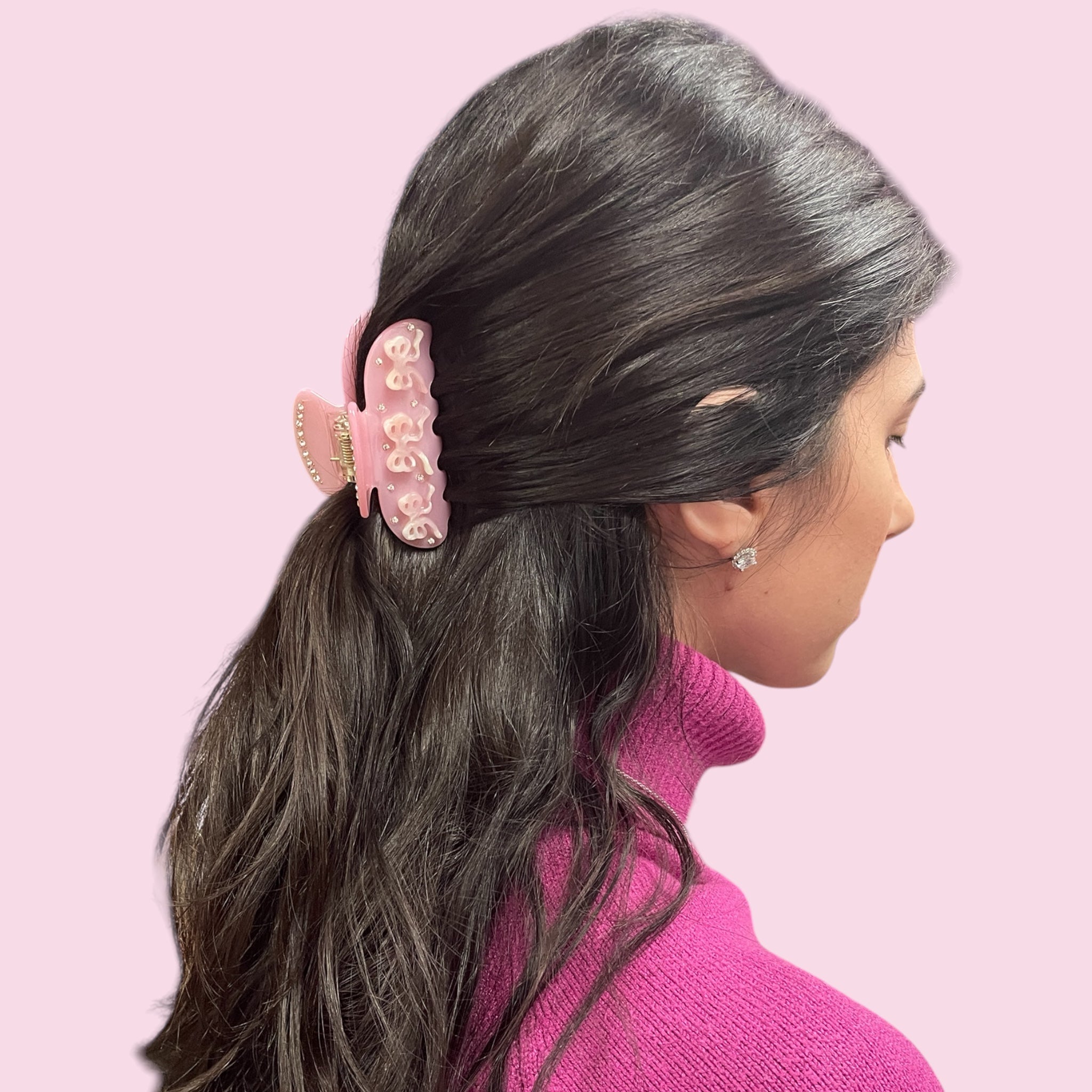 Coquette Bow Rhinestone Hair Clip - Let's Bag It 