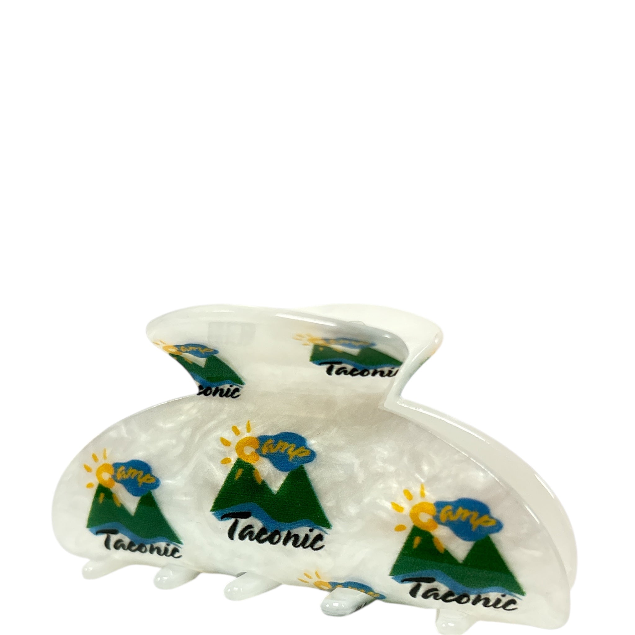 Colorful Camp Hair Clips arranged on a flat surface, showcasing various designs and styles for playful hair accessories.