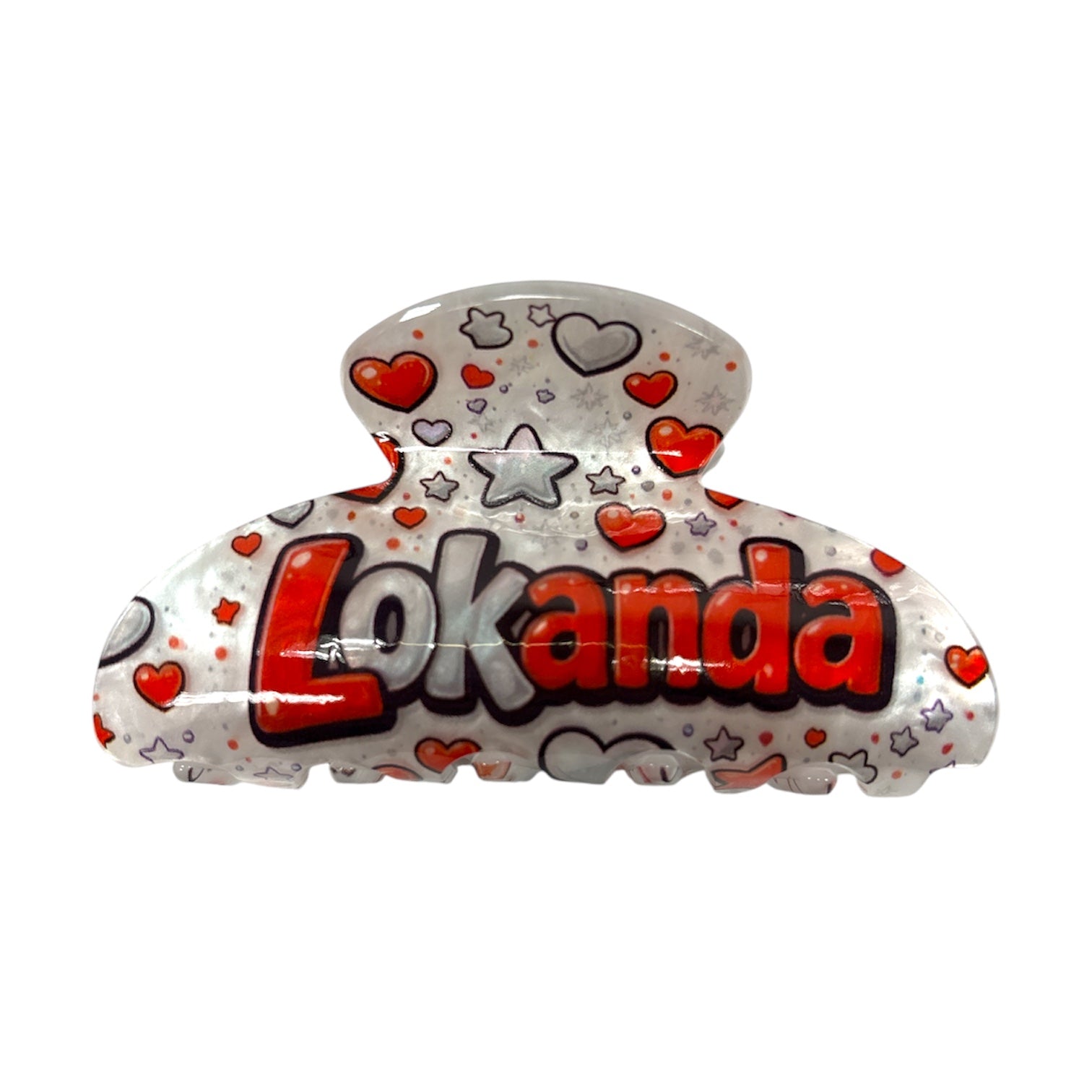 Private label retro camp hair clips, vintage-inspired hair accessories with colorful, curved design for easy styling.