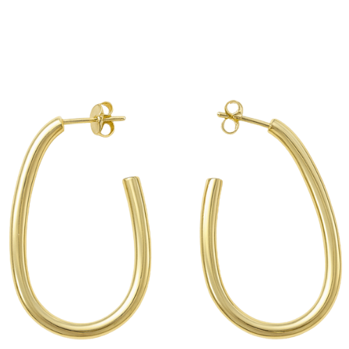 Pink and white U hoops earrings by Private Label with a stylish, modern design showcased on a neutral background.