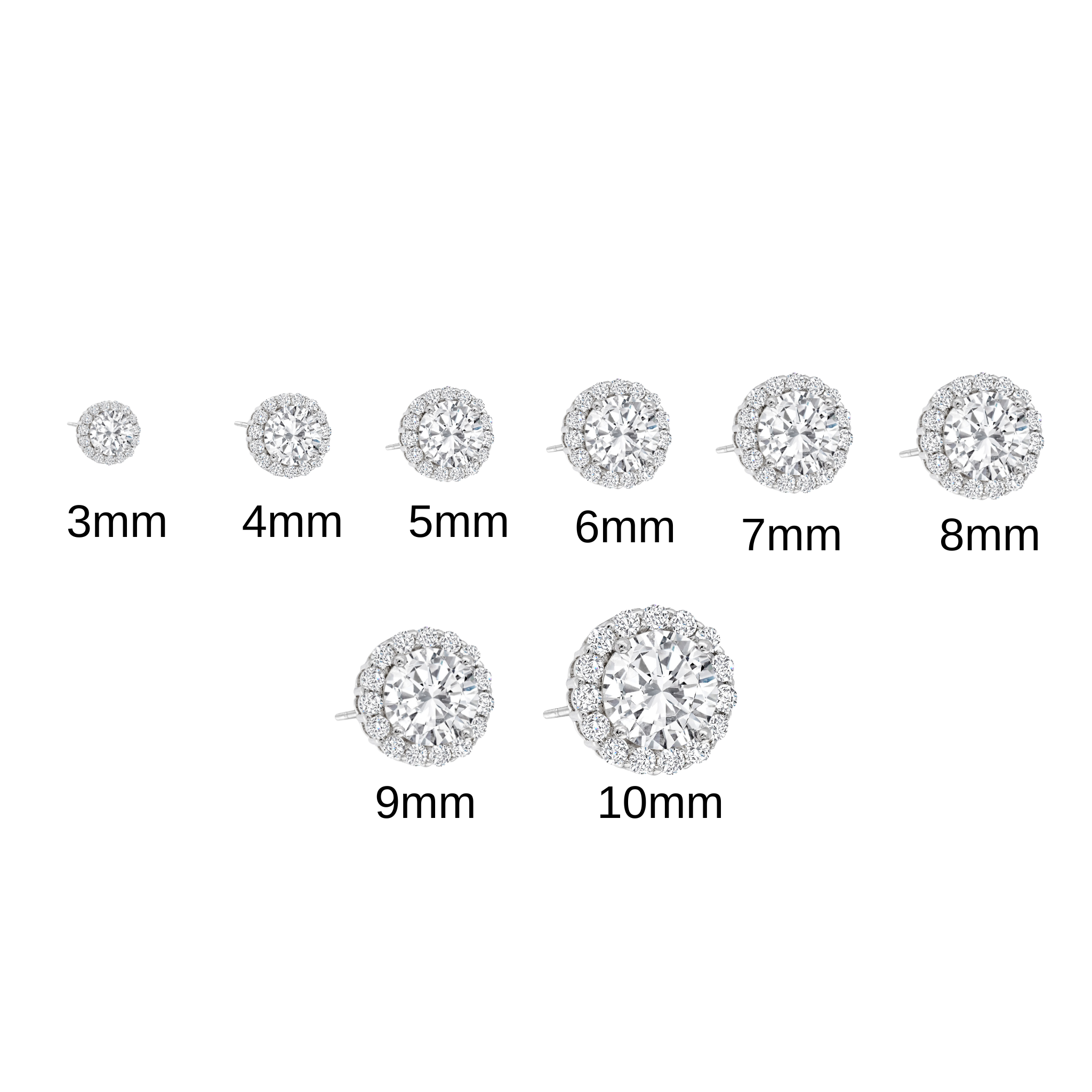 Platinum / Sterling Silver Halo Studs - Let's Bag It 