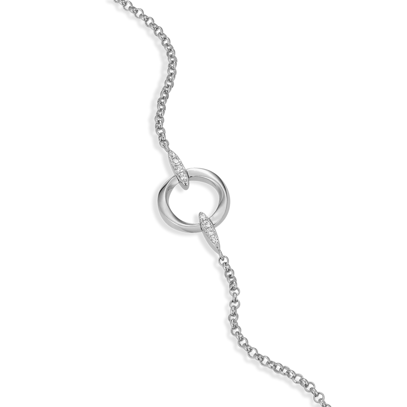 Monte Luna Knife Edge Circle Link Lab-Created Diamond Bolo Bracelet - BB0188W