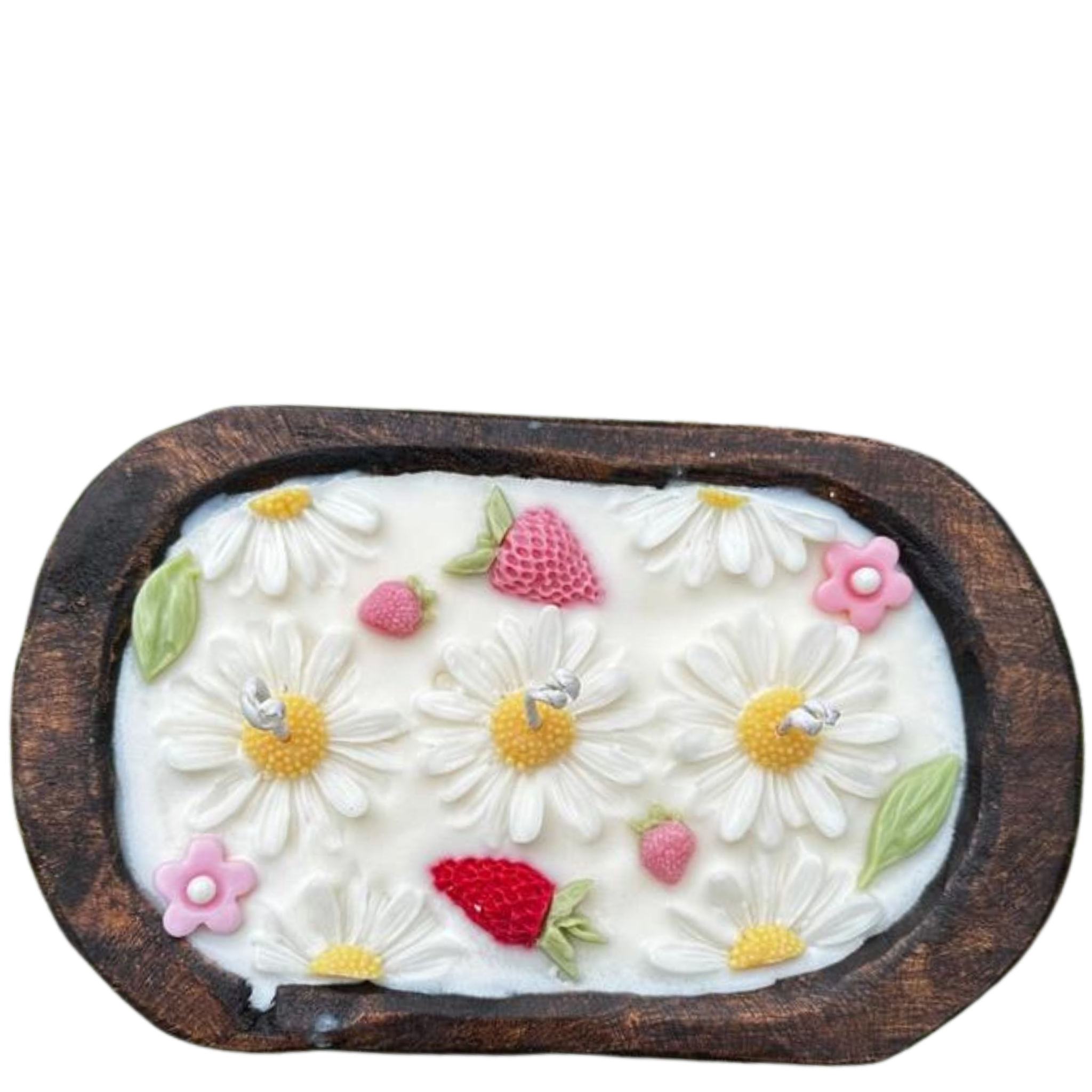 Daisies and Strawberries Dough Bowl