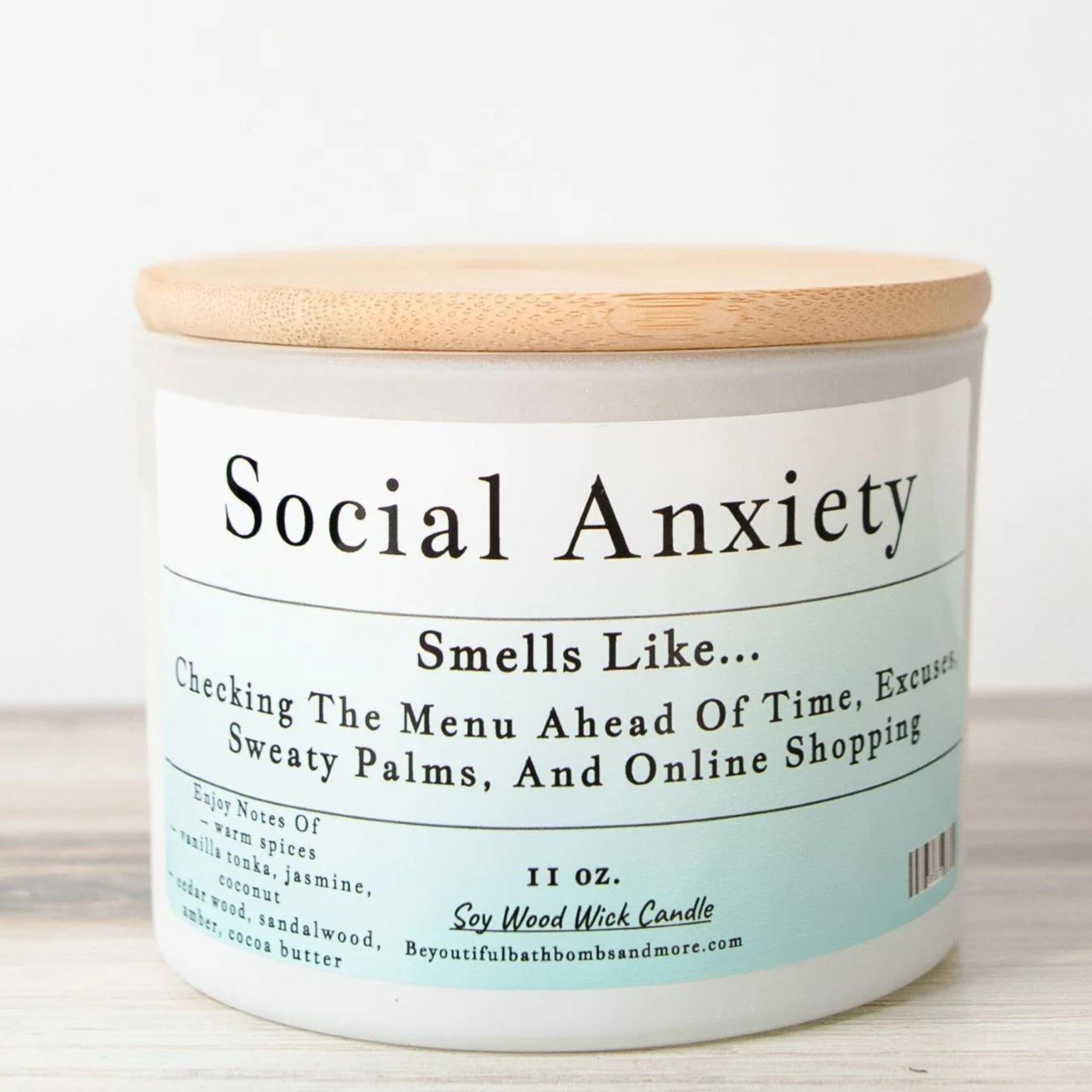 Social Anxiety Wood Wick Candle