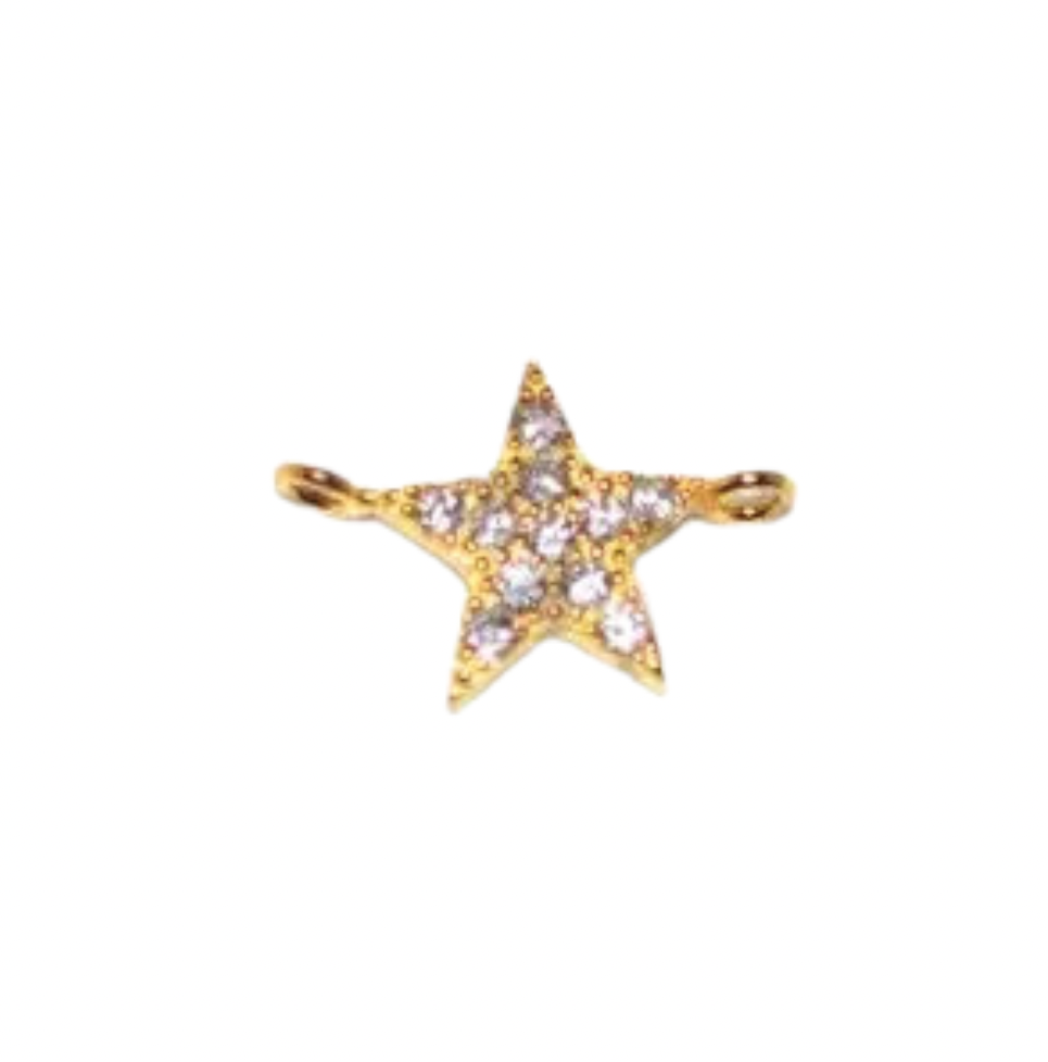 Small Star Cz Connector, Sterling Silver Charm, Bulk Charms For Jewelry