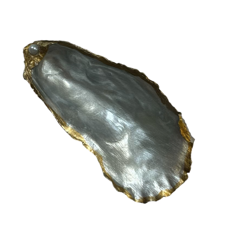 Mother of pearl decoupage Oyster Shell Trinket Ring Dish - Let's Bag It 