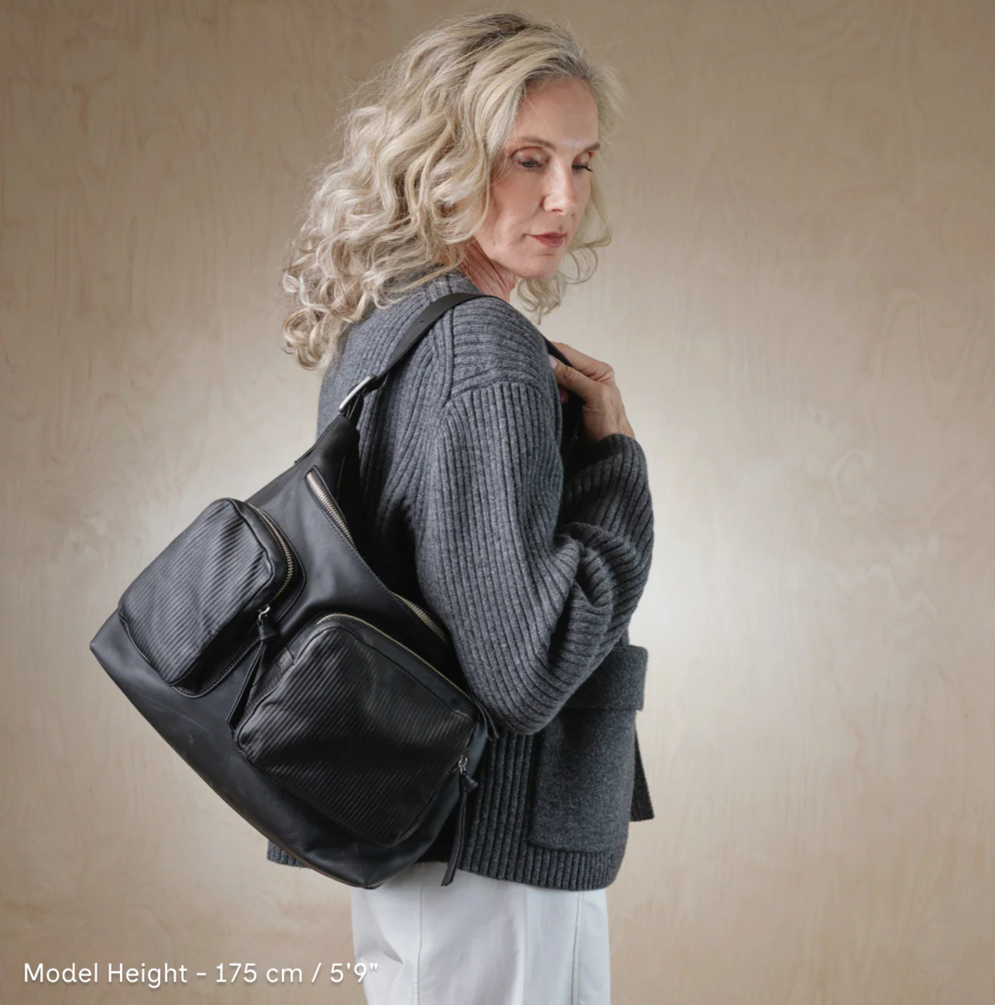 Daniella Lehavi Memphis hobo bag in soft leather, featuring a slouchy design and adjustable shoulder strap.