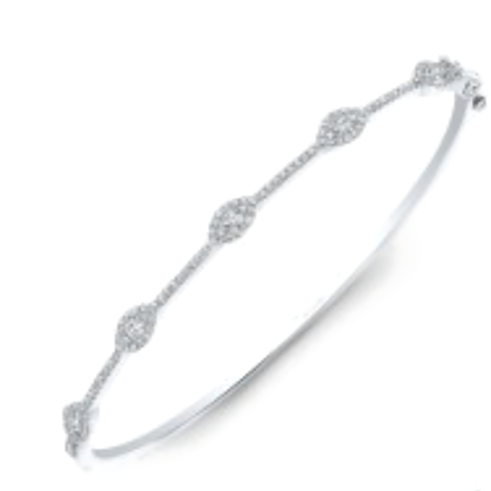 Silver pave evil eye bangle