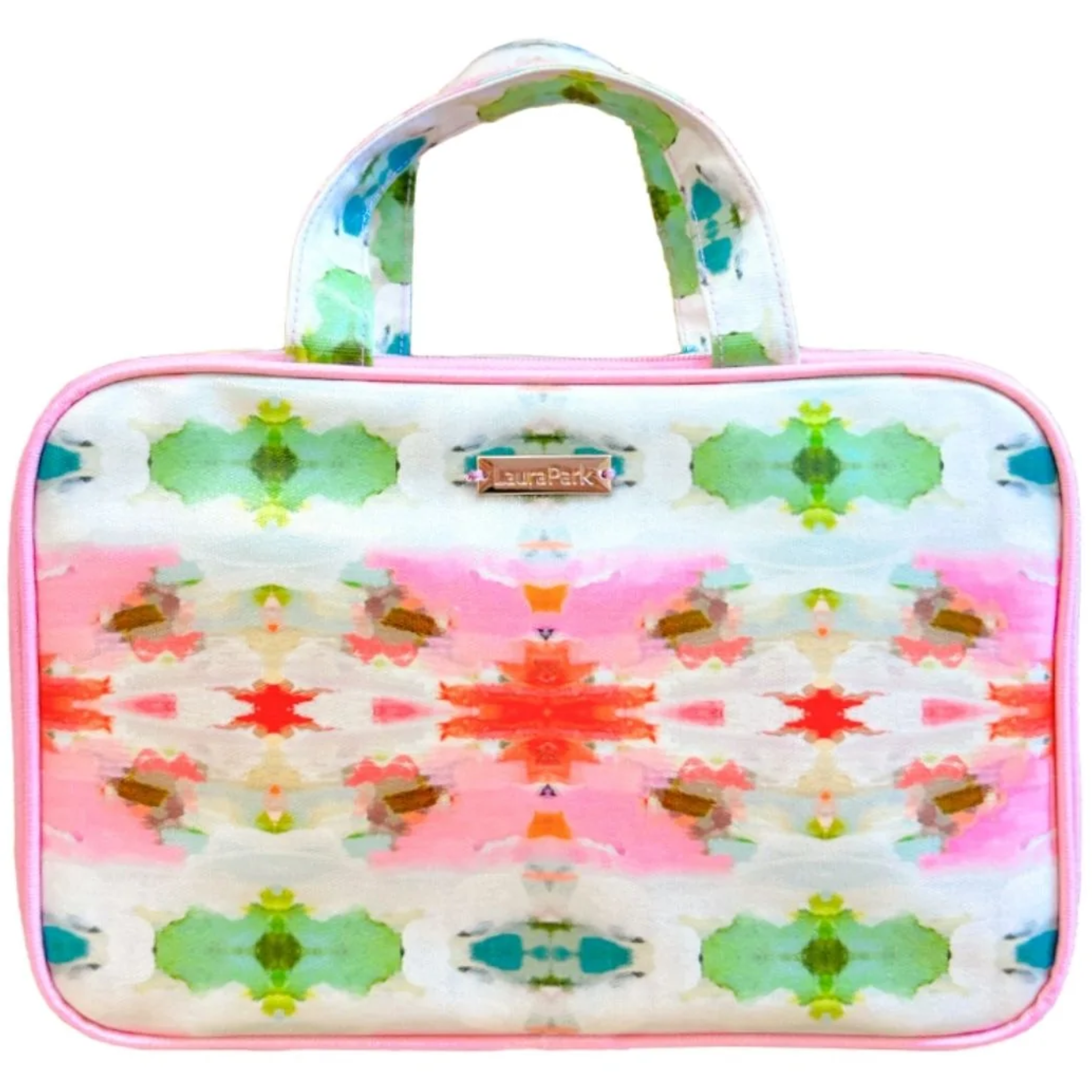 Giverny Travel Case by Laura Park Designs featuring a floral pattern and spacious compartments for easy organization.
