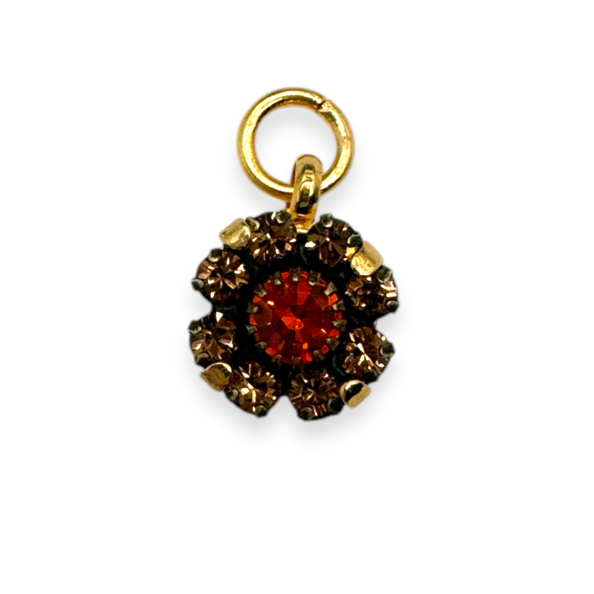Private label floral charm, decorative jewelry charm with intricate floral design, ideal for bracelets and necklaces.