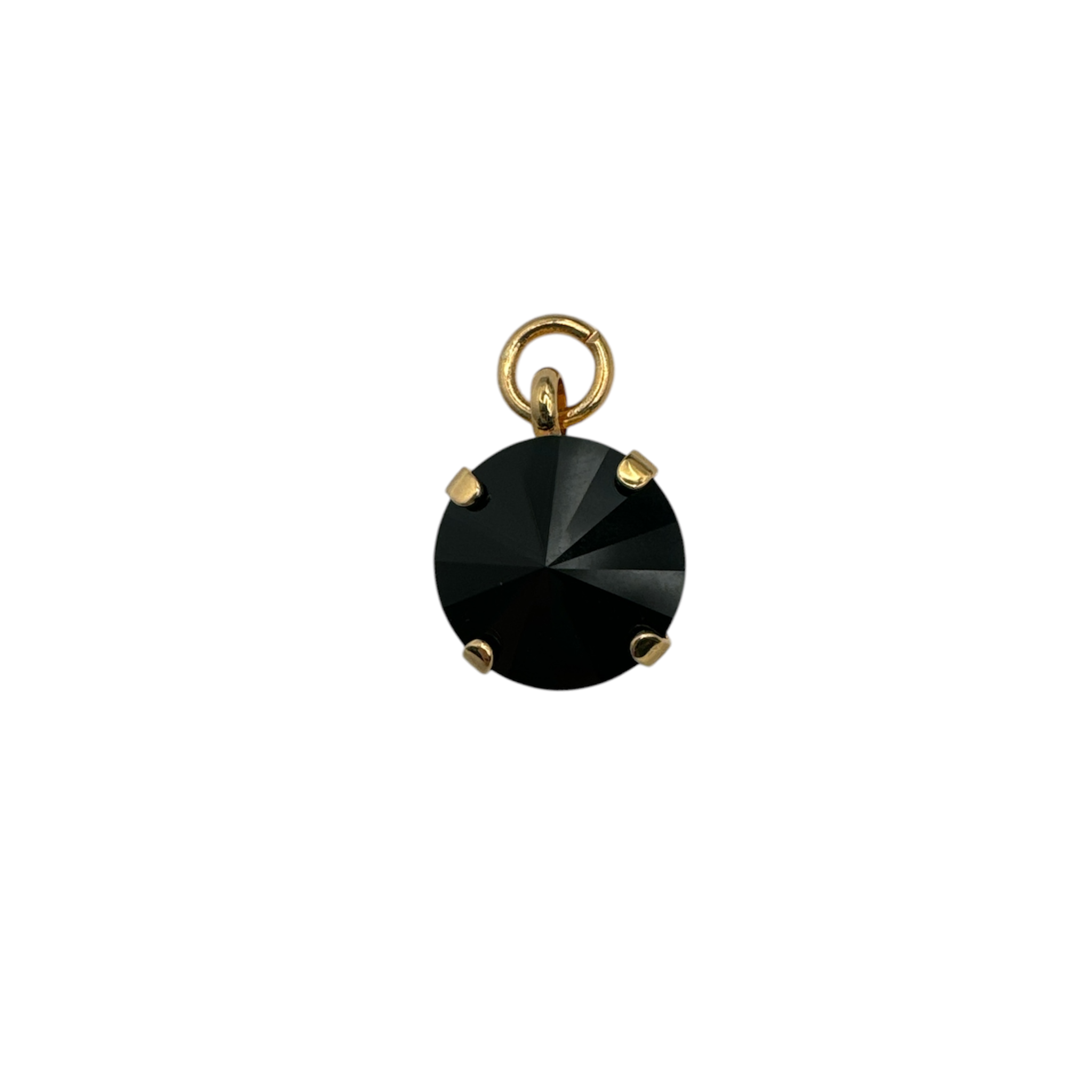 Black 12mm charm from a private label collection, featuring a sleek design perfect for jewelry making.