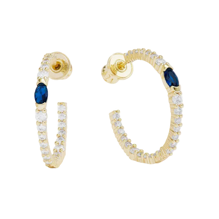 Melinda Maria 1" Maven Hoops earrings in gold, featuring a sleek, modern design with a polished finish.