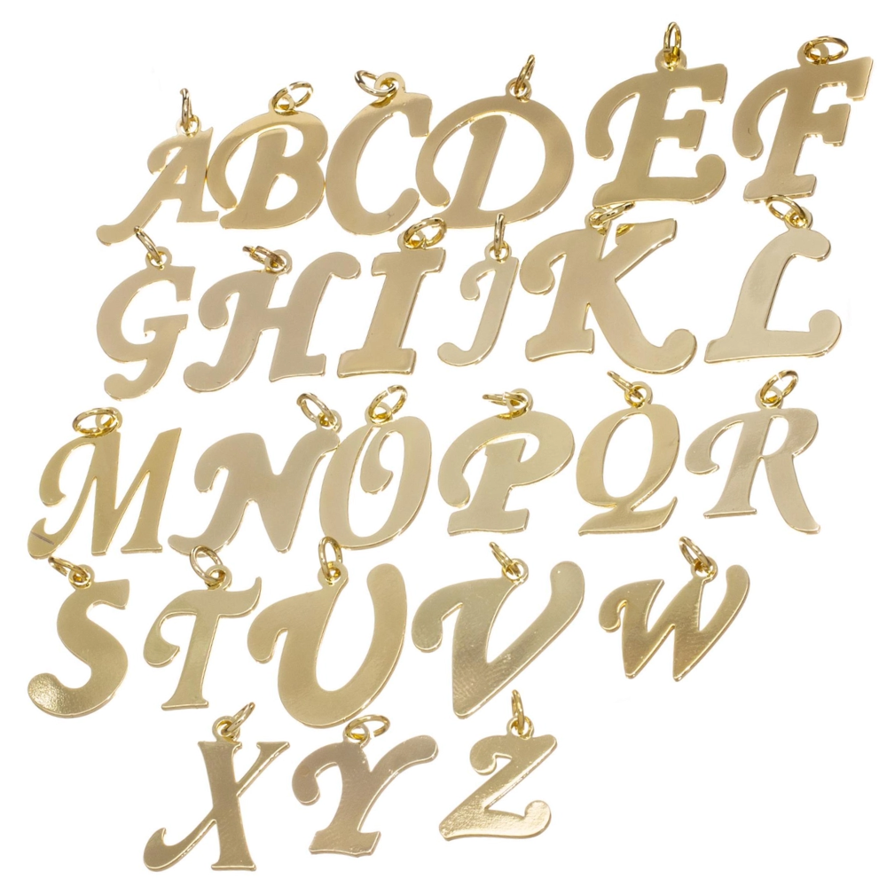 Gold Alphabet Initial Letter Charm For Jewelry CPG1255