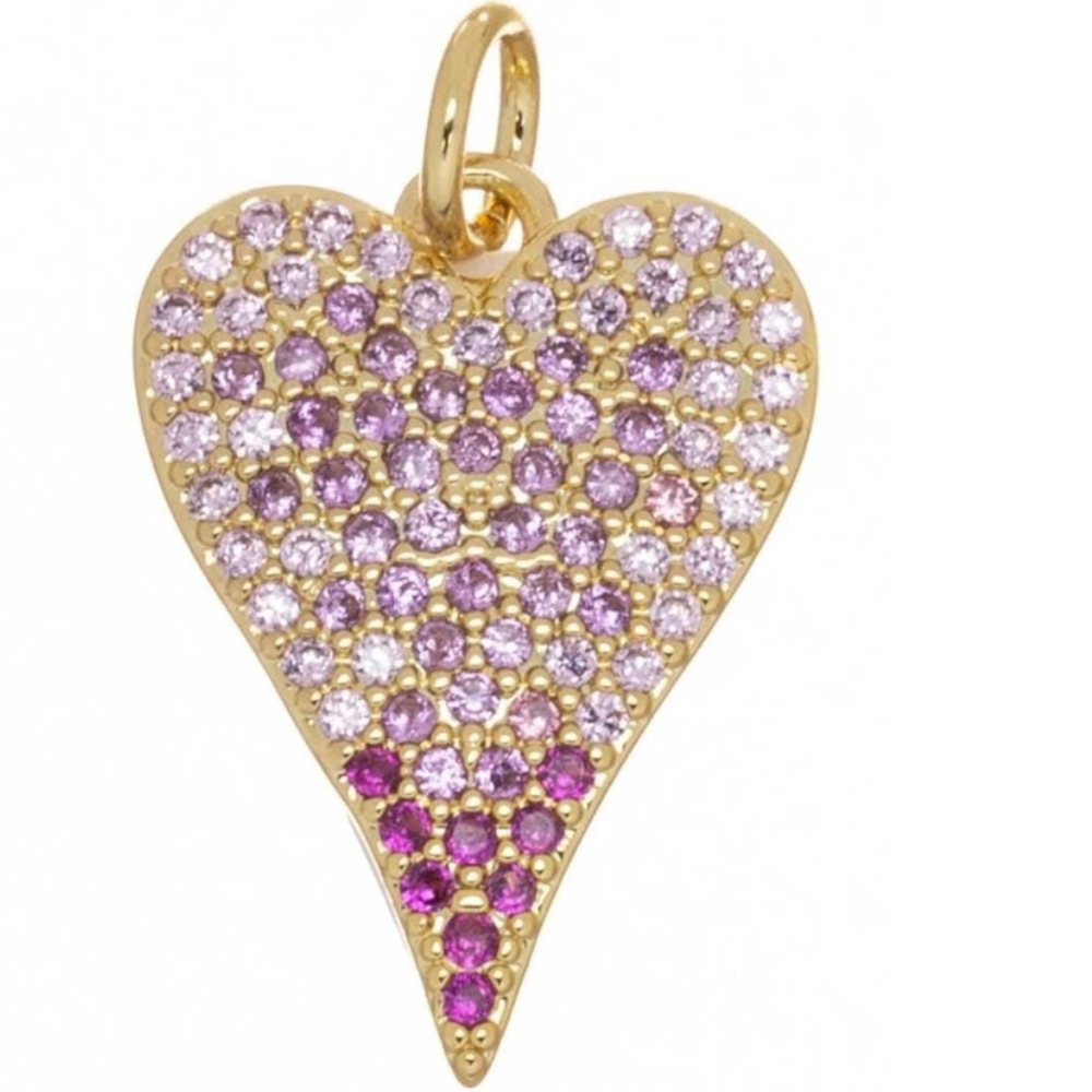 Ombre Heart Gold Charm