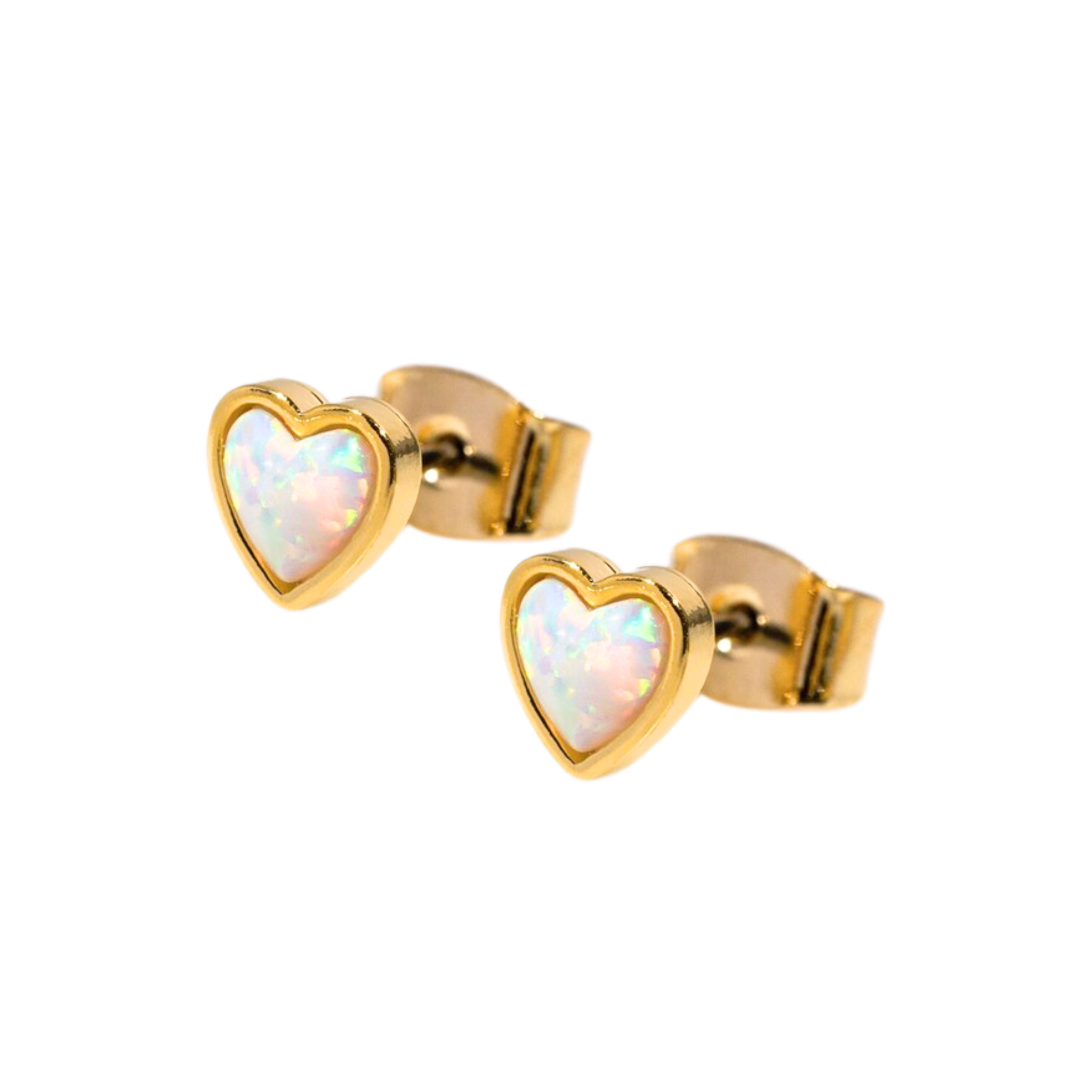 Mini Opal Heart Studs - Let's Bag It 