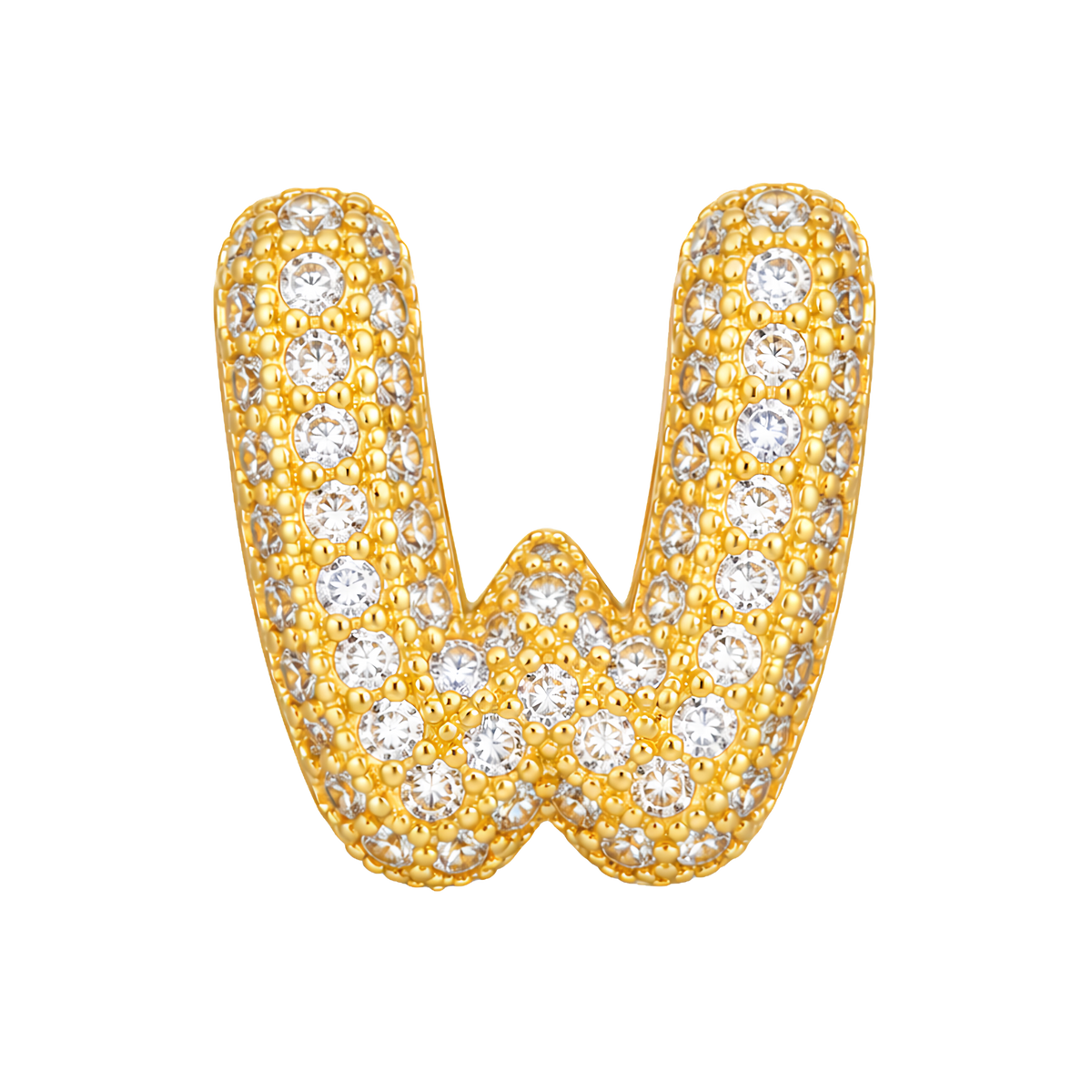 Private label slider initial charm for watch bracelet, metallic charm with engraved letter design, suitable for jewelry making.