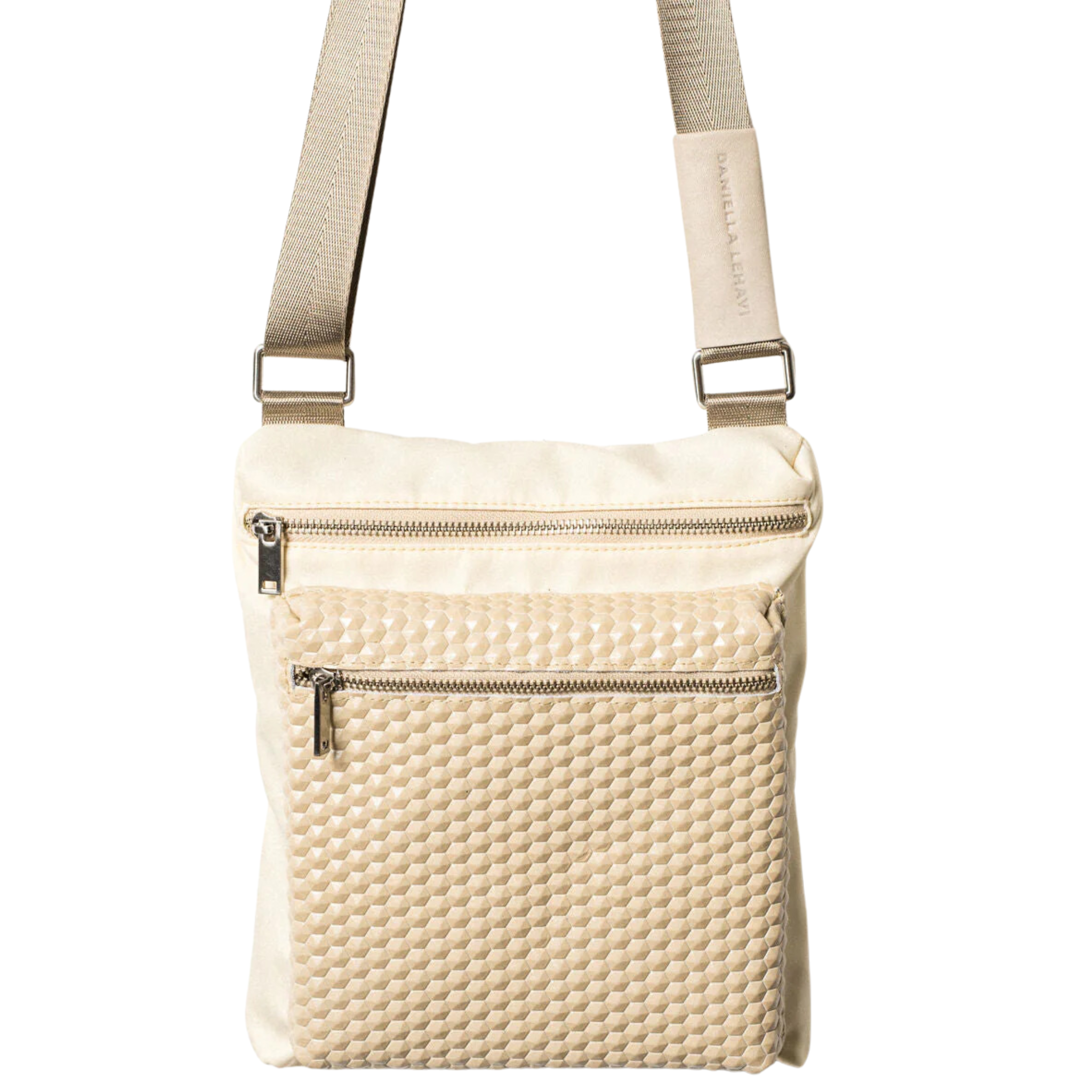 Daniella Lehavi Liverpool Crossbody handbag in a stylish design, showcasing the exterior and adjustable strap.