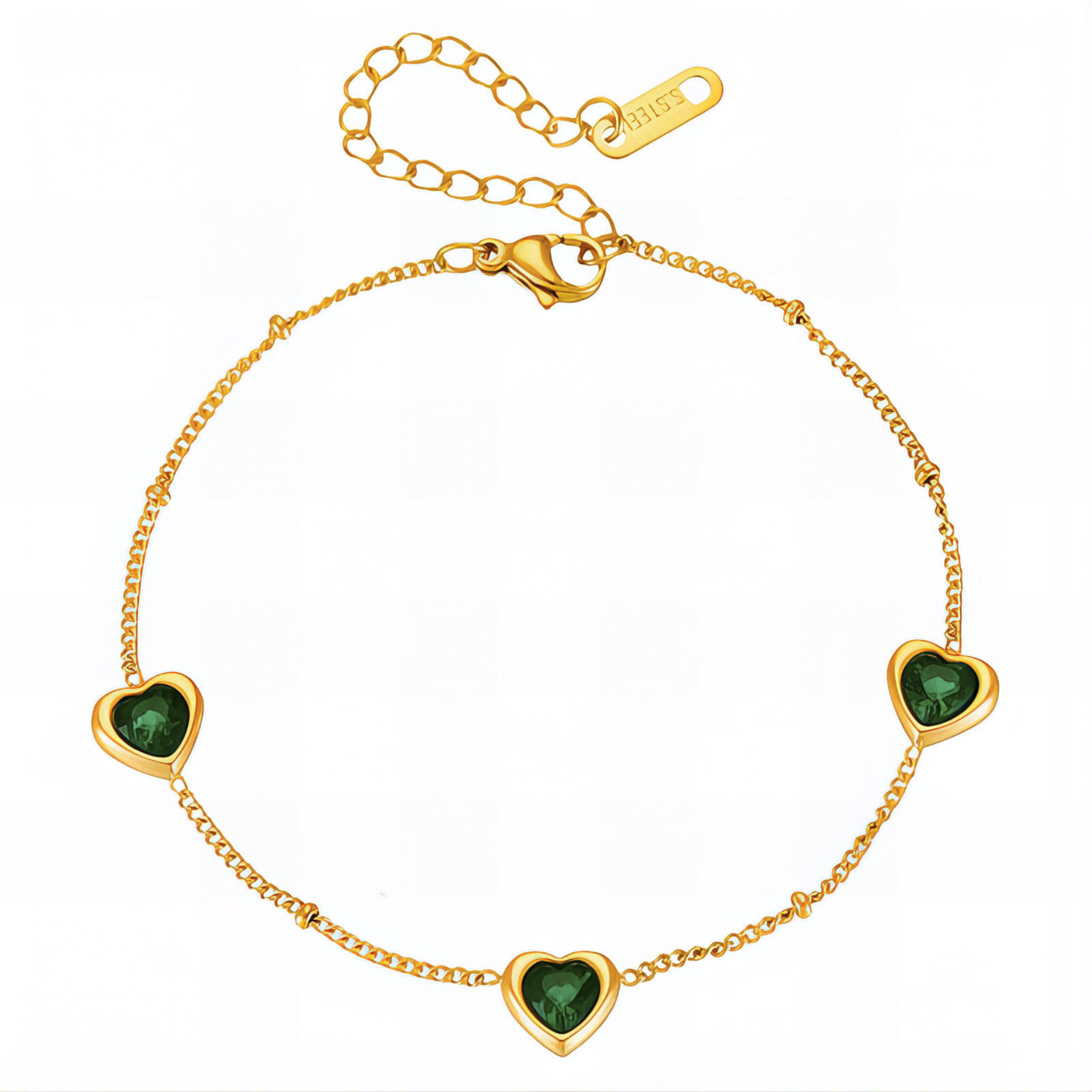 Delicate mini heart bracelet in silver by Private Label, featuring small heart charms on a fine chain.