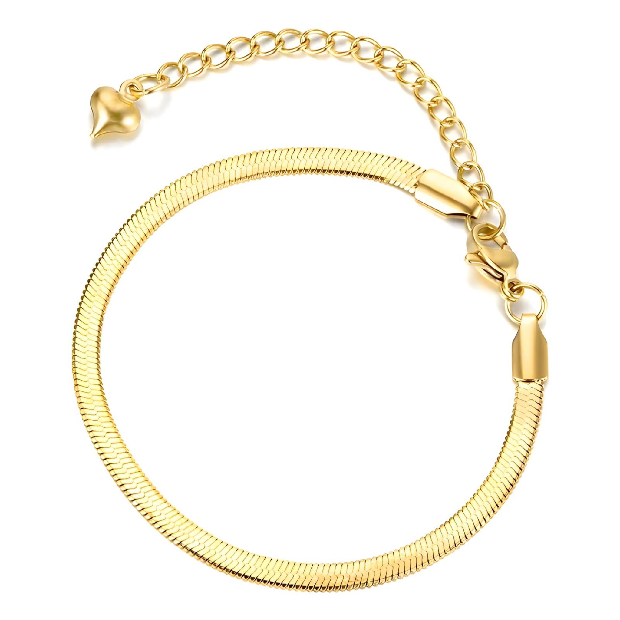 Herringbone bracelet by Private Label featuring a sleek, intertwined design in gold-tone metal.